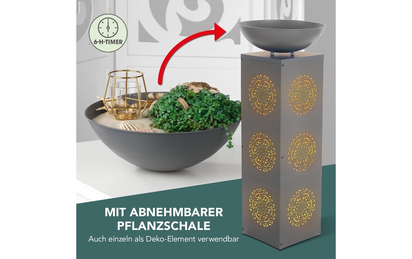EASYmaxx Dekosäule »Mandala, Aufbauset« Dekosäule in Beton-Optik mit Pflanzschale