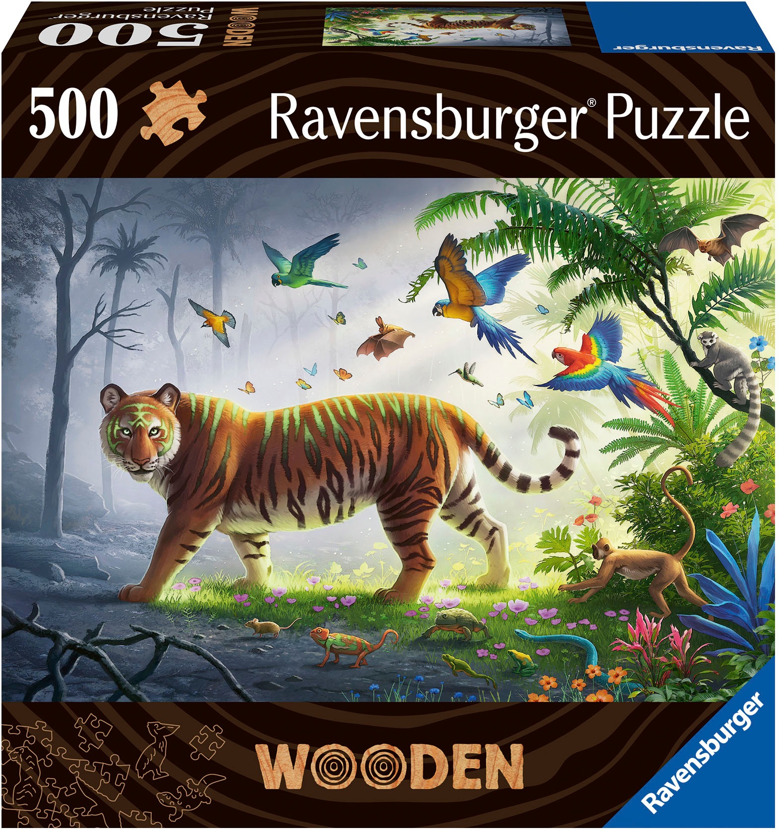 Puzzle »Wooden, Tiger im Dschungel«, Made in Europe; FSC® - schützt Wald - weltweit