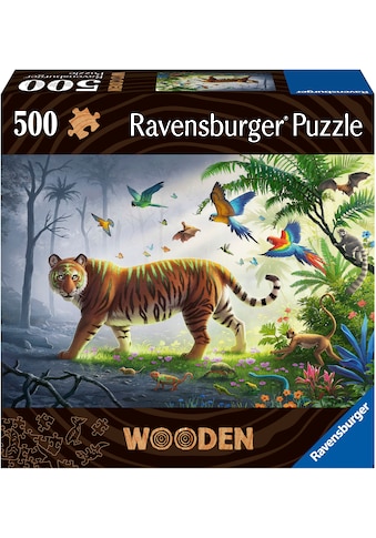Puzzle »Wooden, Tiger im Dschungel«