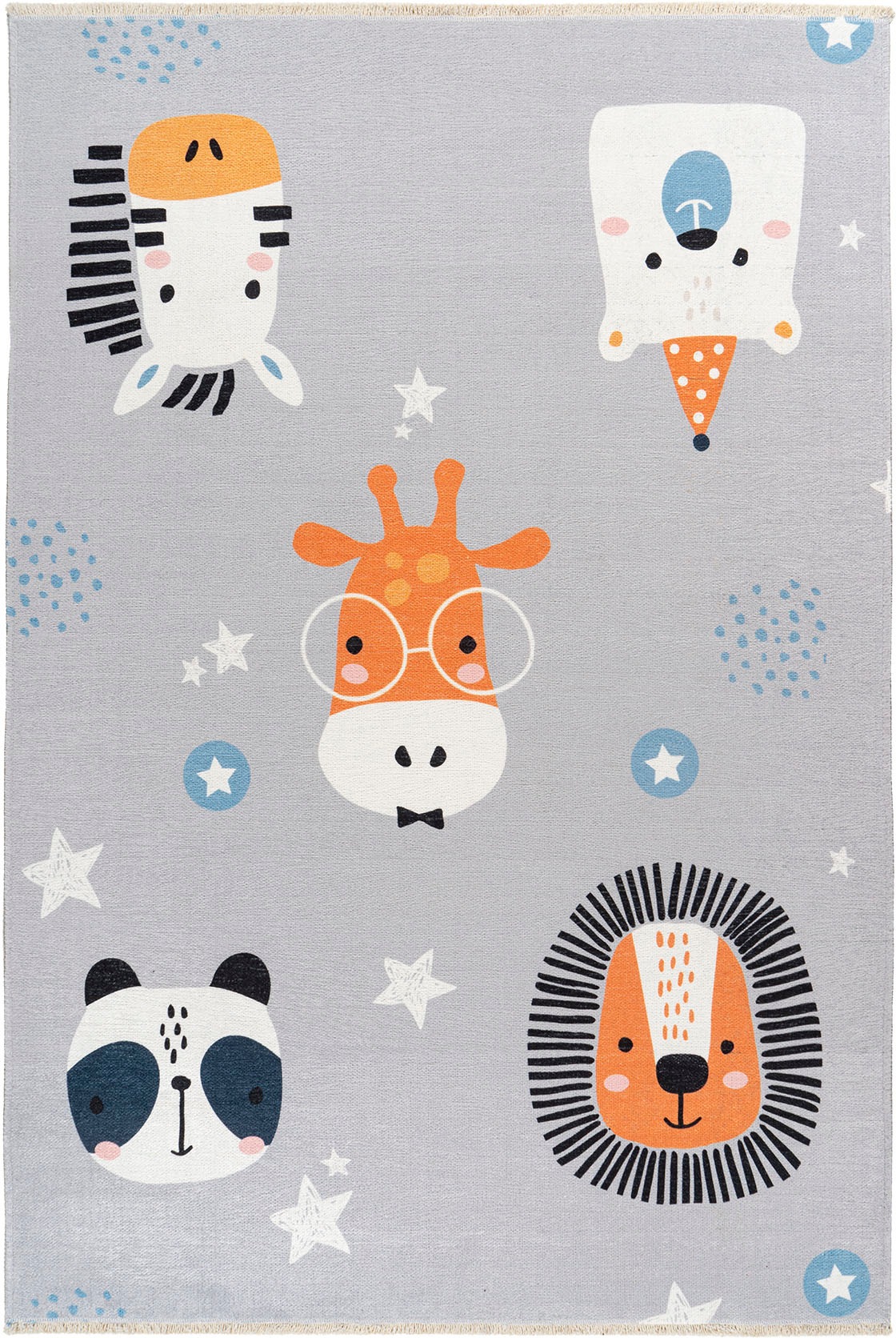 Obsession Kinderteppich »My Greta 603«, rechteckig, 6 mm Höhe, Kurzflor, Motiv Tiere, mit Fransen, Kinderzimmer