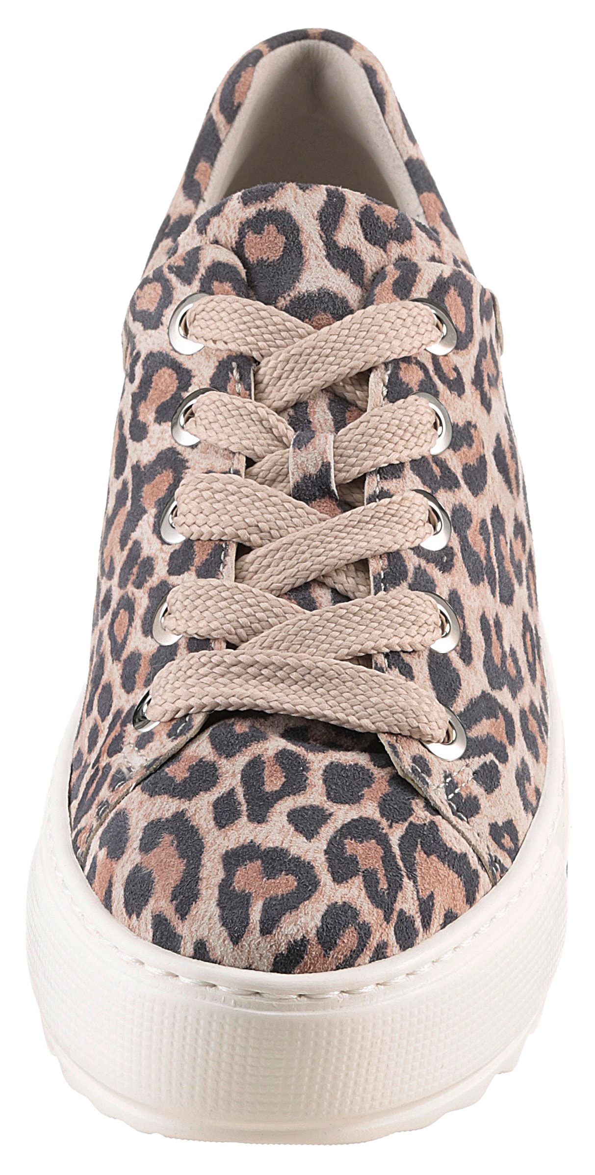 Gabor Plateausneaker »FLORENZ«, Freizeitschuh, Halbschuh, Schnürer, modischer Leo-Look, Weite G