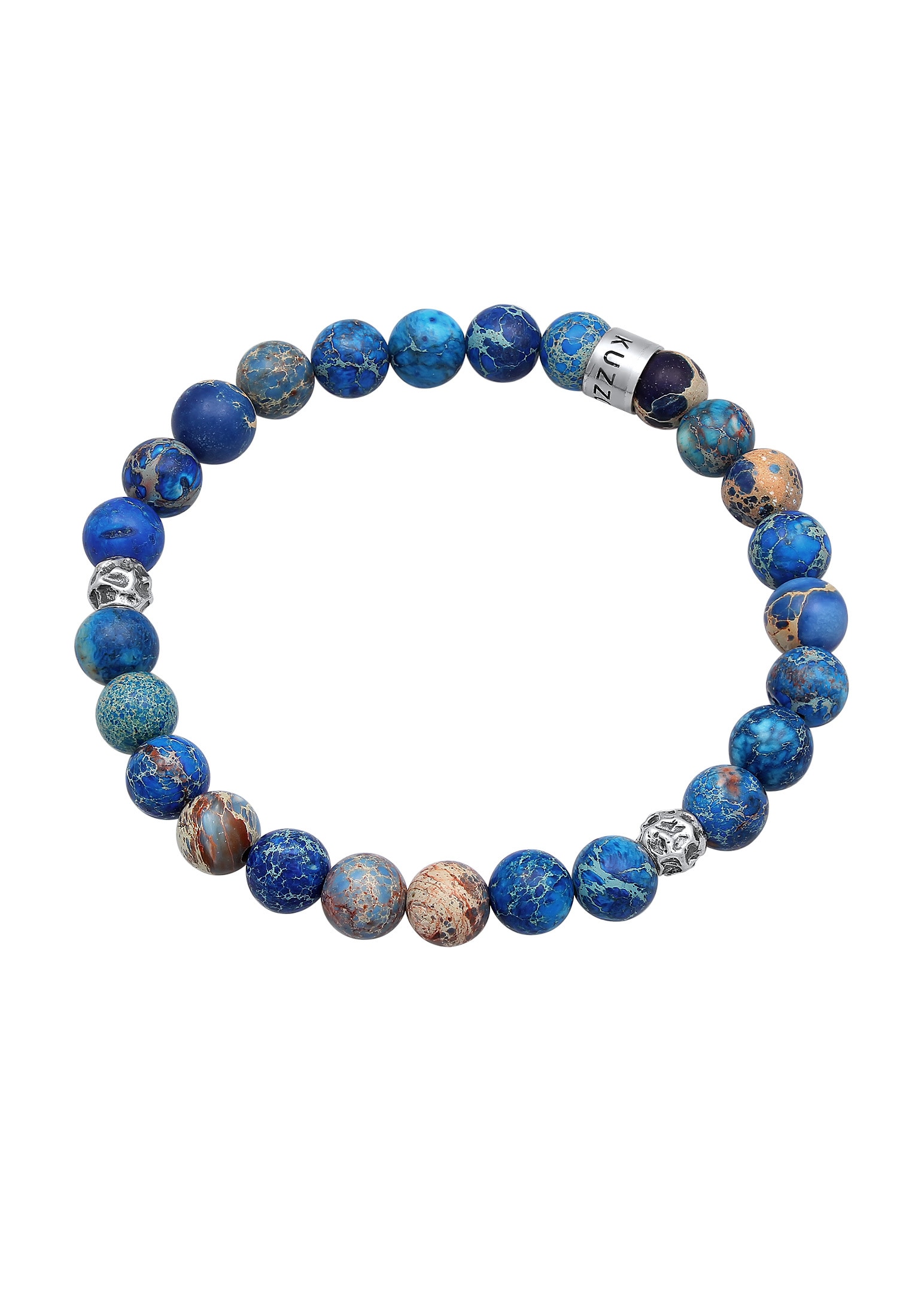 Kuzzoi Armband »Herren Achat Perlen 925 Silber« Blau kaufen Beads