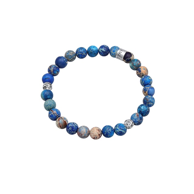Kuzzoi Armband »Herren Achat Perlen Blau Beads 925 Silber« kaufen