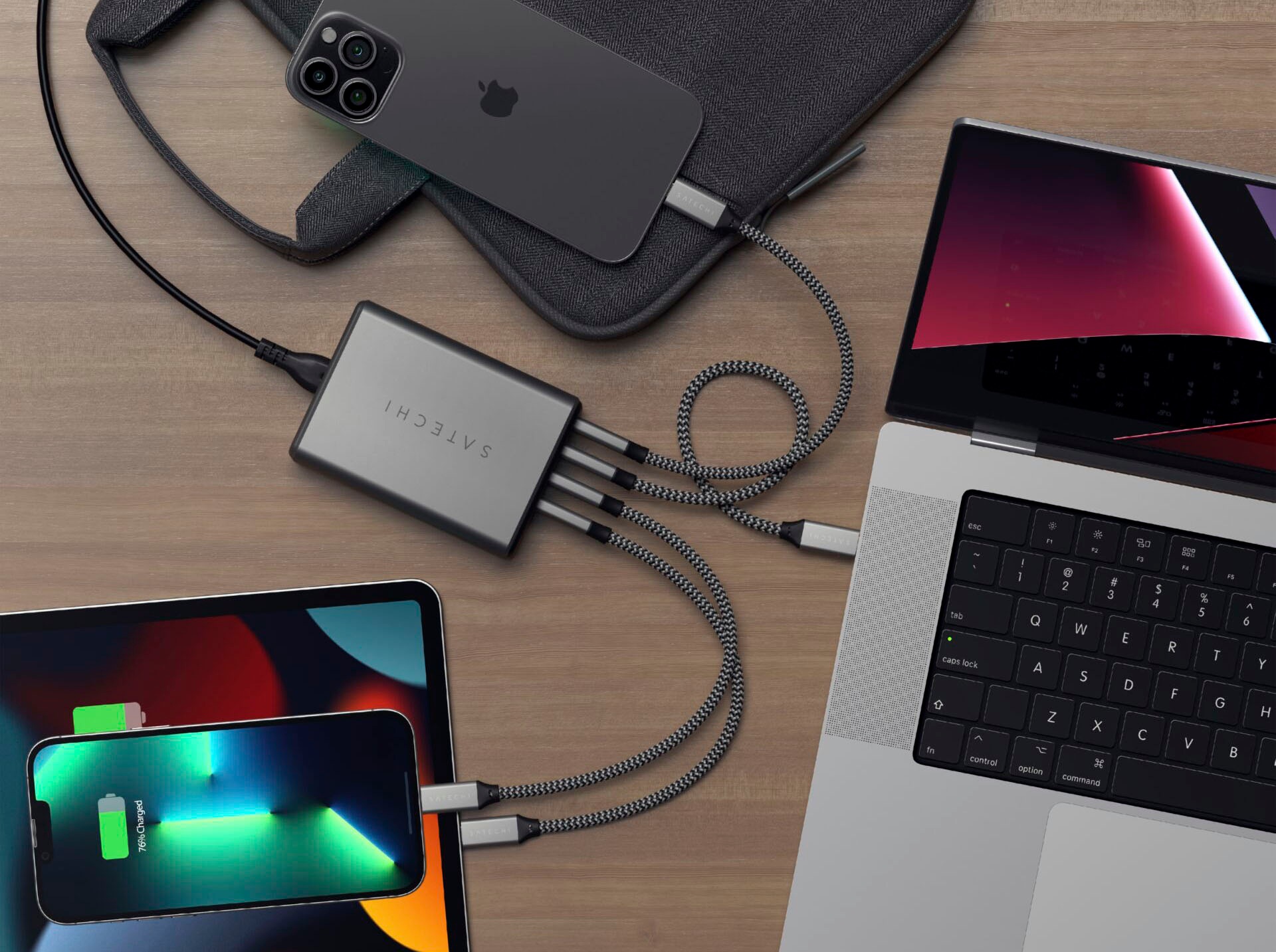 Satechi USB-Ladegerät »165W USB-C 4-Port PD GaN Charger« 1 Stk. tlg.
