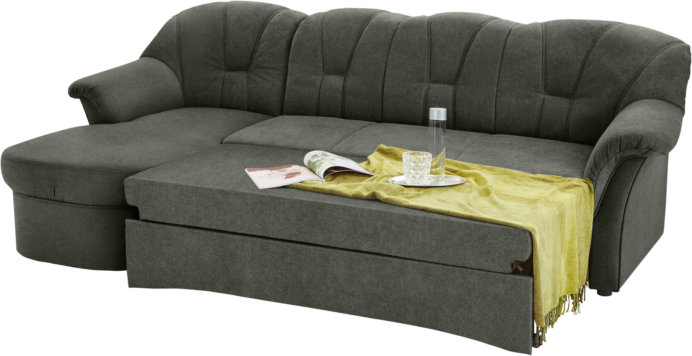 DOMO collection Ecksofa Papenburg L-Form, in großer Farbvielfalt, wahlweise mit Bettfunktion