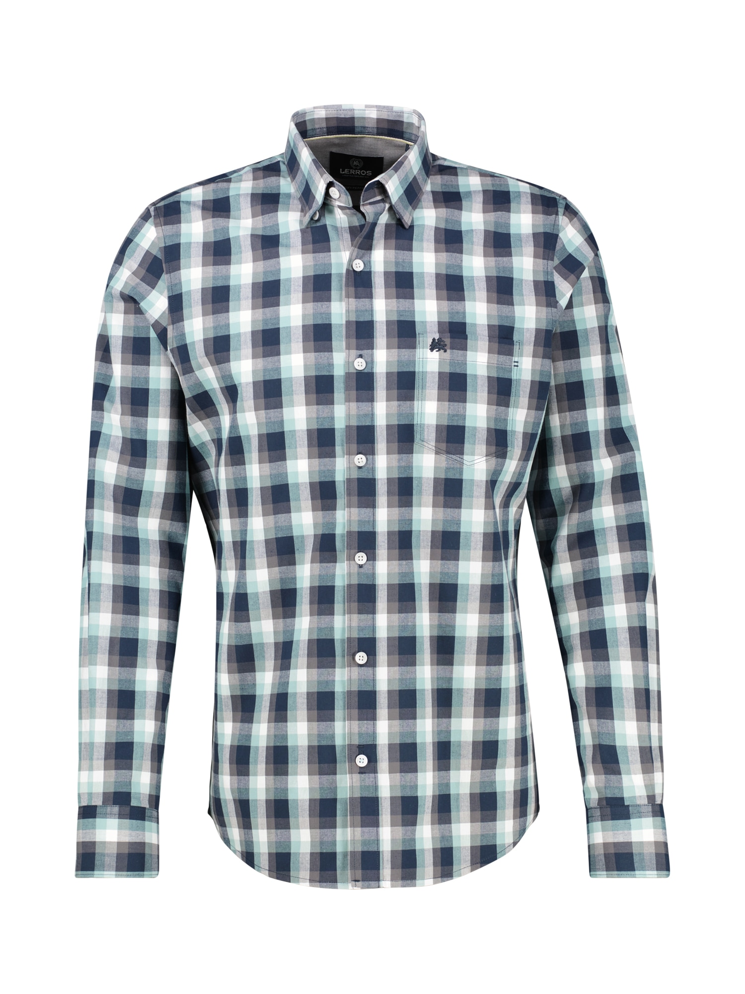 LERROS Langarmhemd »Karohemd mit Kentkragen und Brusttasche«