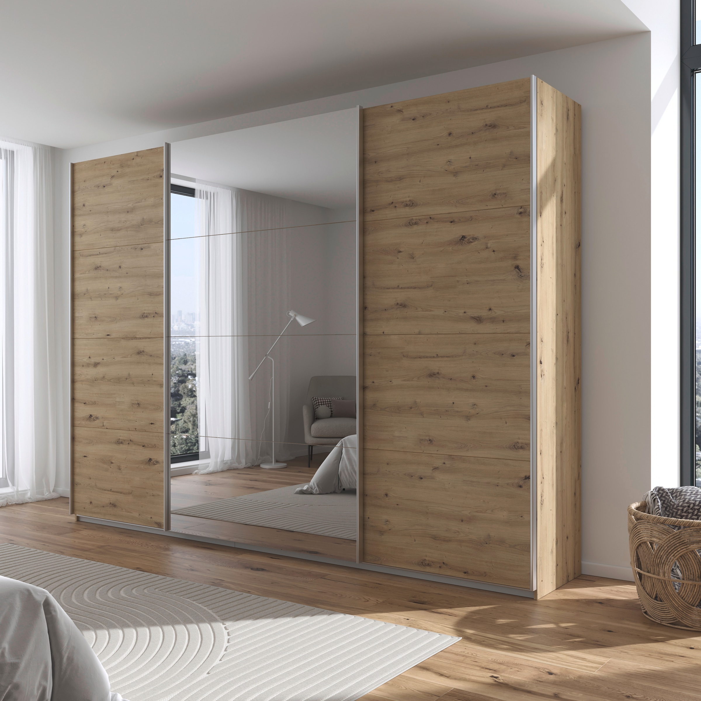 rauch Schwebetürenschrank »Kleiderschrank Schrank Garderobe AGORDO«, Top Innenausstattung, in 4 Breiten und 2 Höhen MADE IN GERMANY