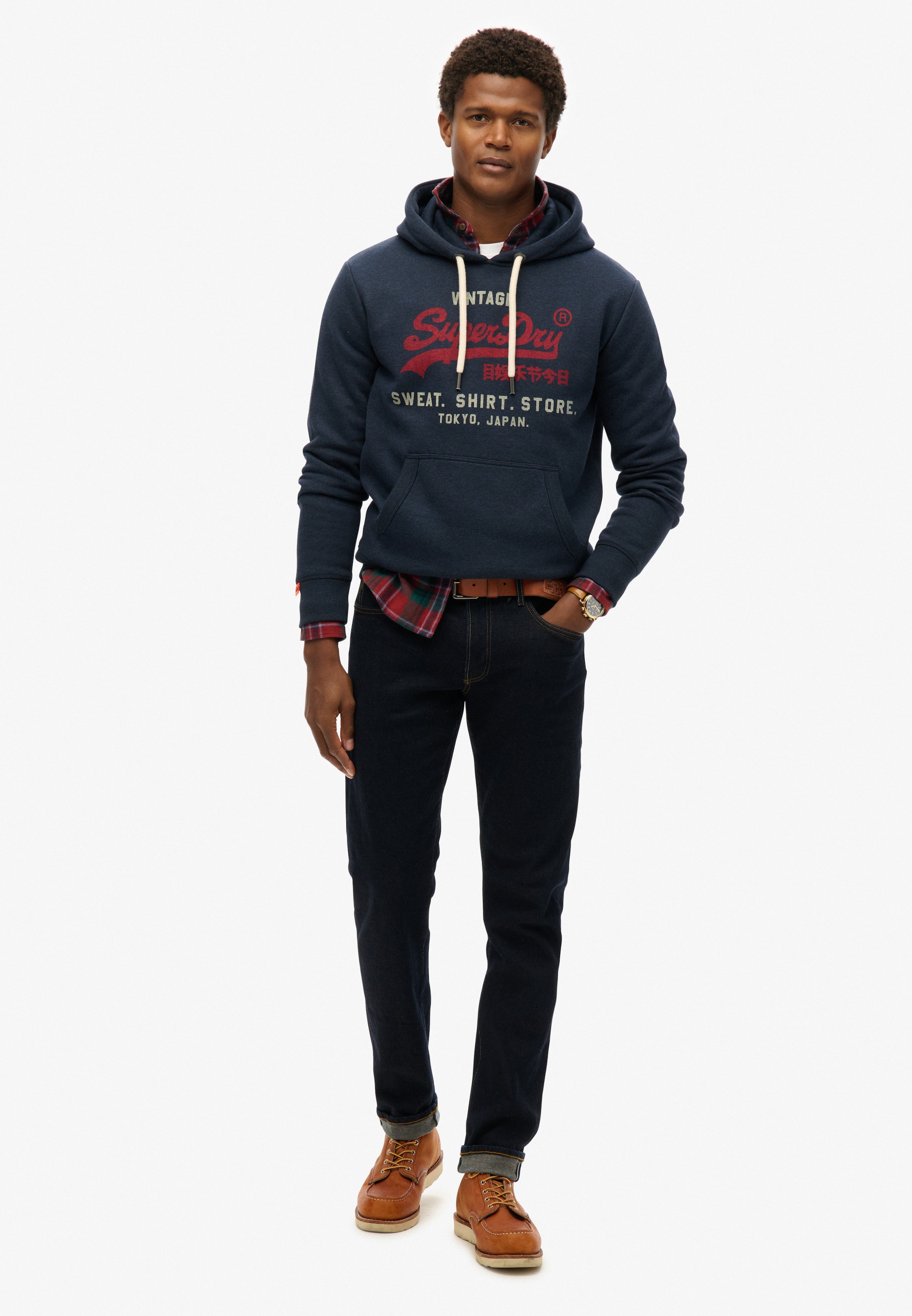 Superdry Kapuzensweatshirt »SD-VL HERITAGE RELAXED HOOD«, aus Baumwollmischung, Relaxed Fit, mit Rippbündchen am Rumpfabschluss
