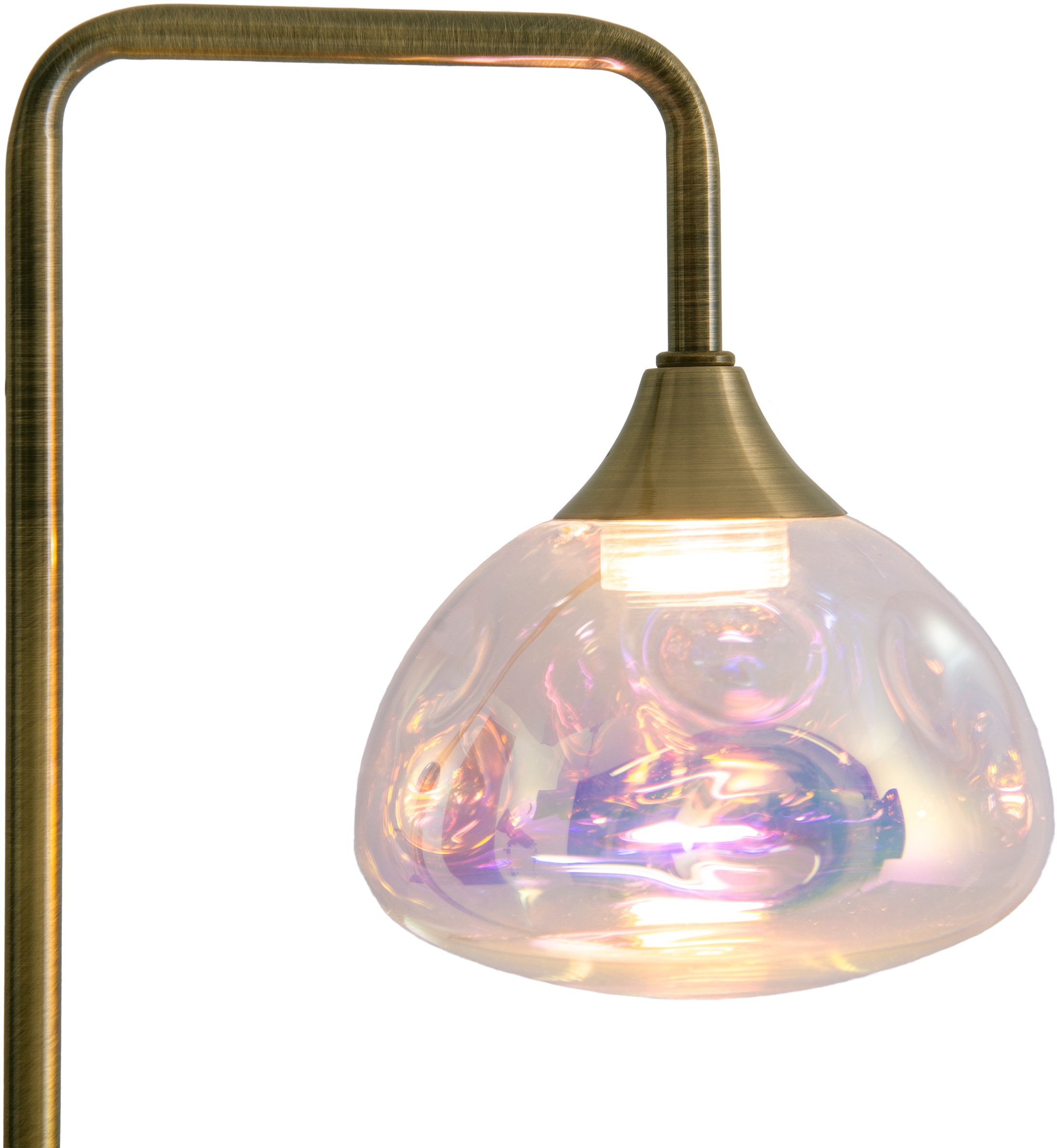 näve LED 6 1 bestellen messing online »Varna«, Tischleuchte LEDs Glas Gestell flg. incl. irisierendes flammig-flammig, warmweiß 1