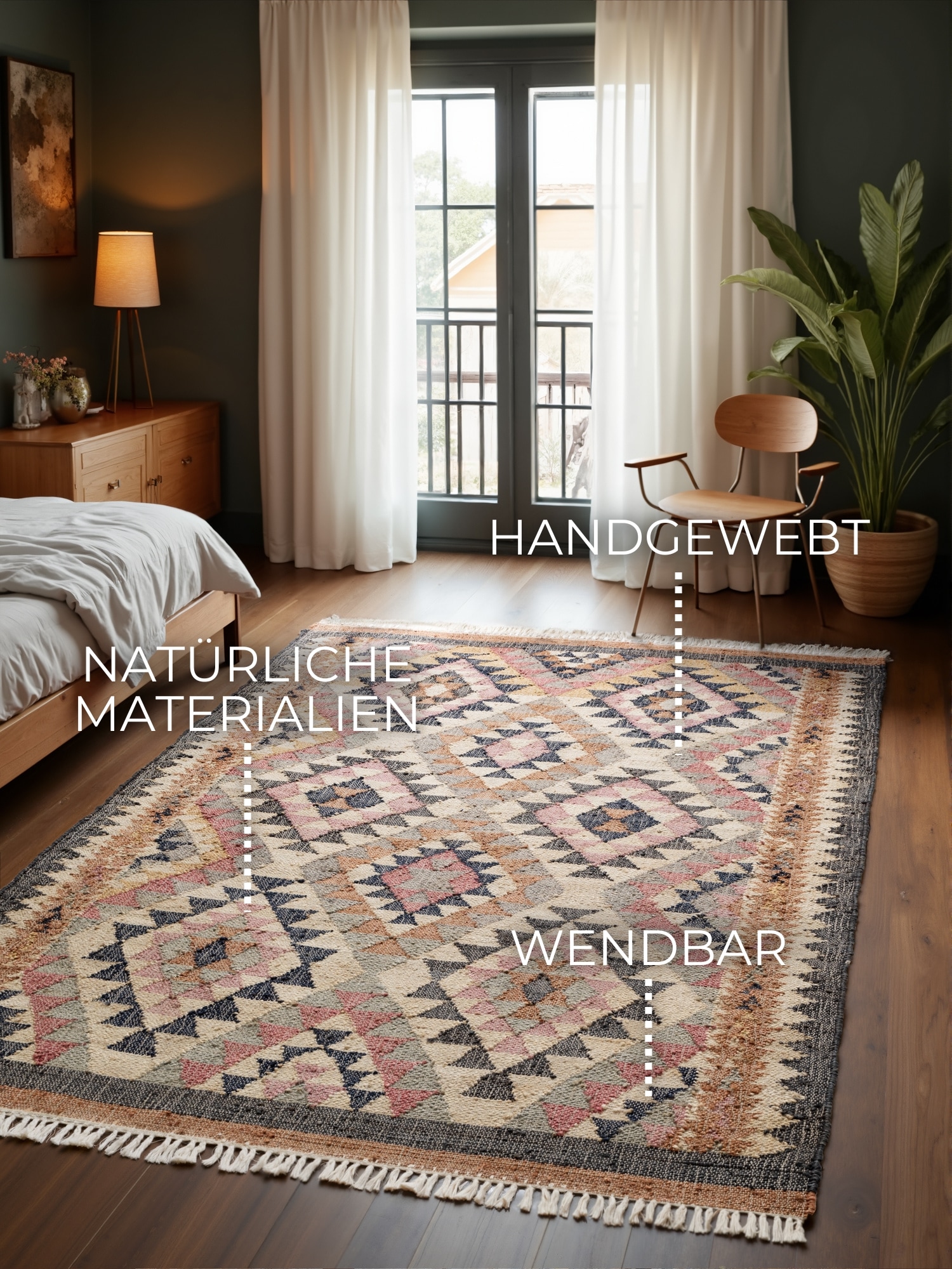 ELLE DECORATION Teppich »Kelim Parsa« rechteckig 3 mm Höhe Jute, Baumwolle, günstig online kaufen