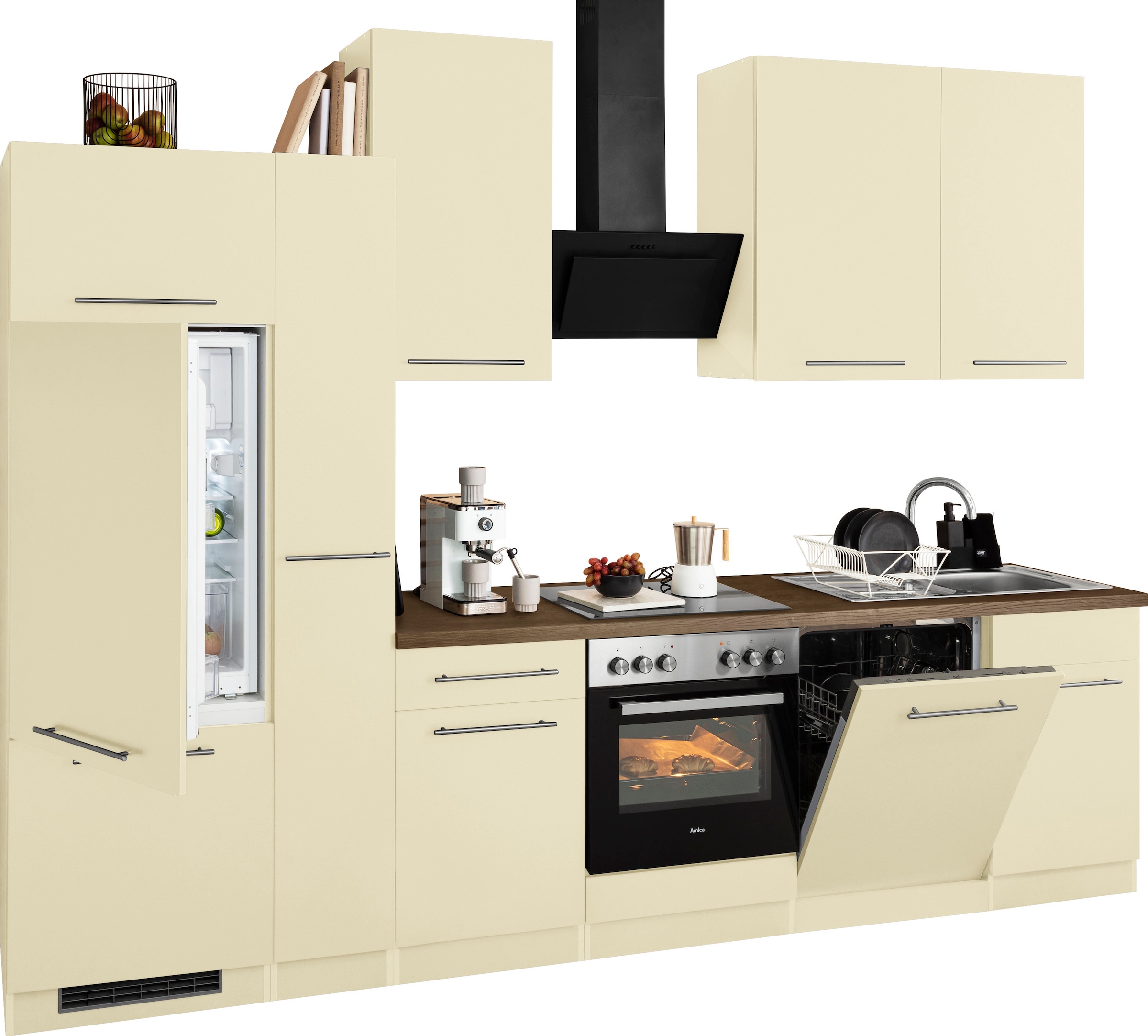 wiho Küchen Küchenzeile »Unna«, mit E-Geräten, Breite 310 cm