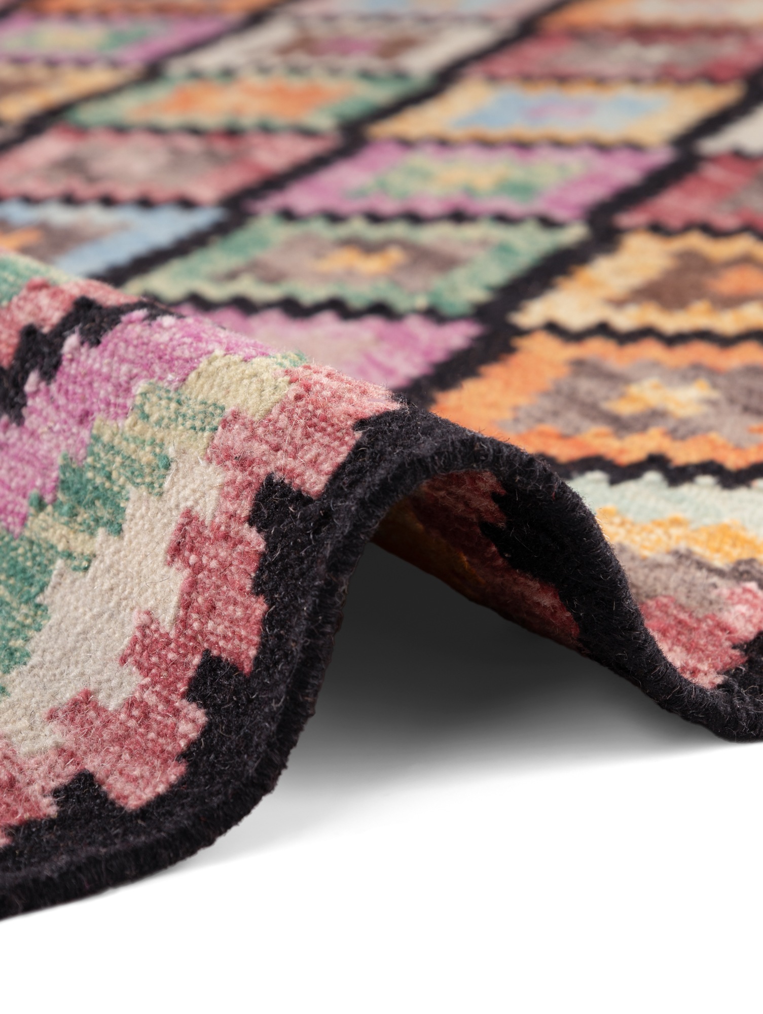 HANSE Home Teppich »Kelim Zara«, rechteckig, 3 mm Höhe, Wolle, Baumwolle, Natur, Handgewebt, orientalisch, Boho, traditionell
