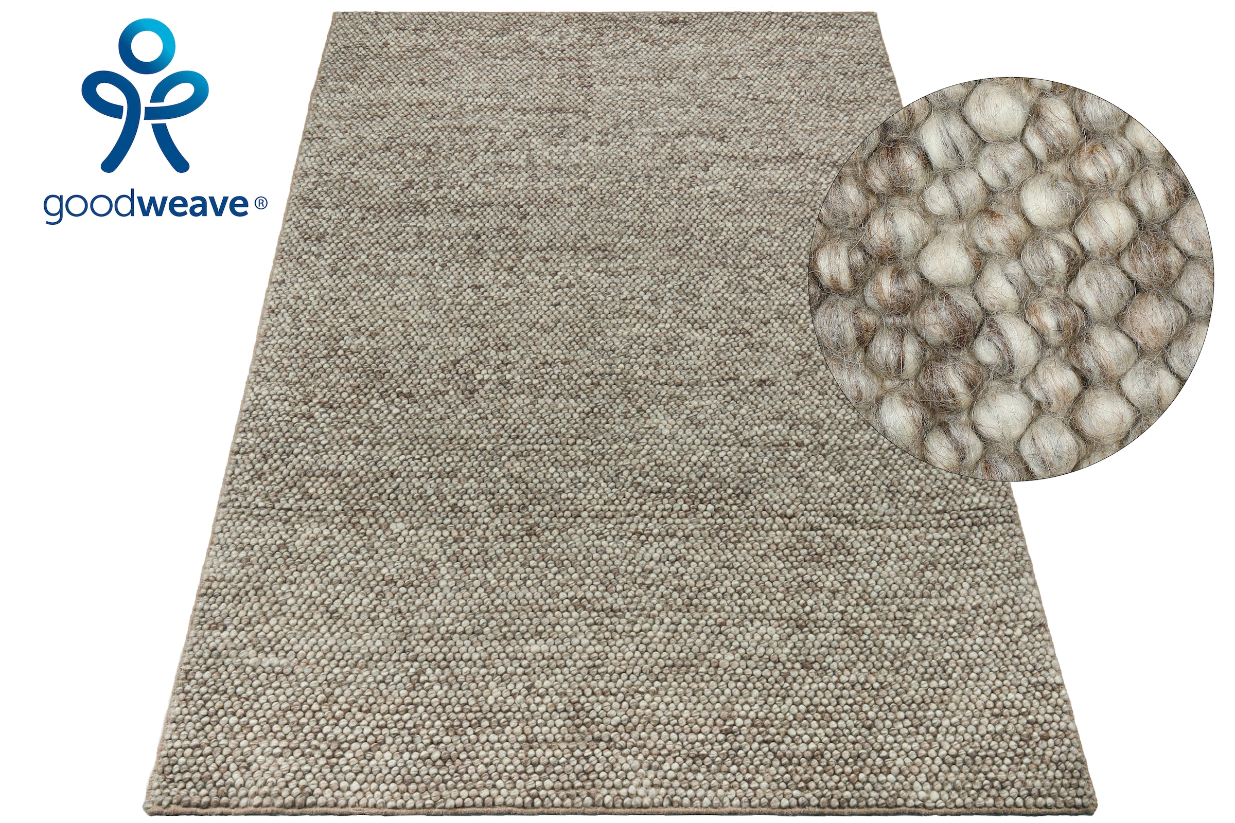 my home Wollteppich »Wolly, Wolle« rechteckig 14 mm Höhe handgewebt, Handweb Teppiche, Wohnzimmer, Schlafzimmer, Esszimmer