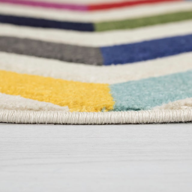 FLAIR RUGS Teppich »Bolero«, rund, fußbodenheizungsgeeignet, geometrisches  Muster, gemustert, Zickzack bequem und schnell bestellen