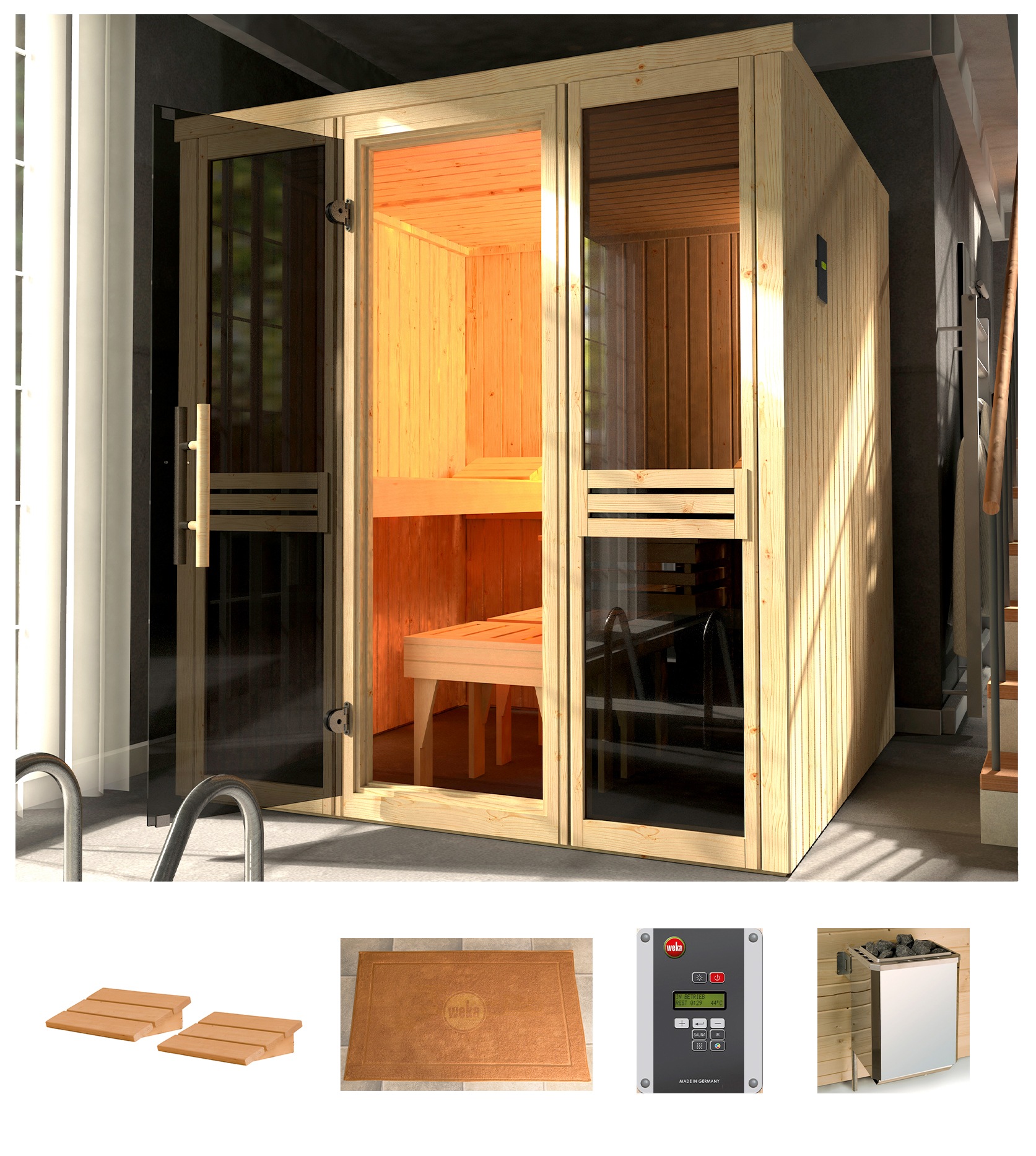 weka Sauna »Classic«, 7,5 kW Bio-Kombiofen mit ext. Strg. günstig online kaufen