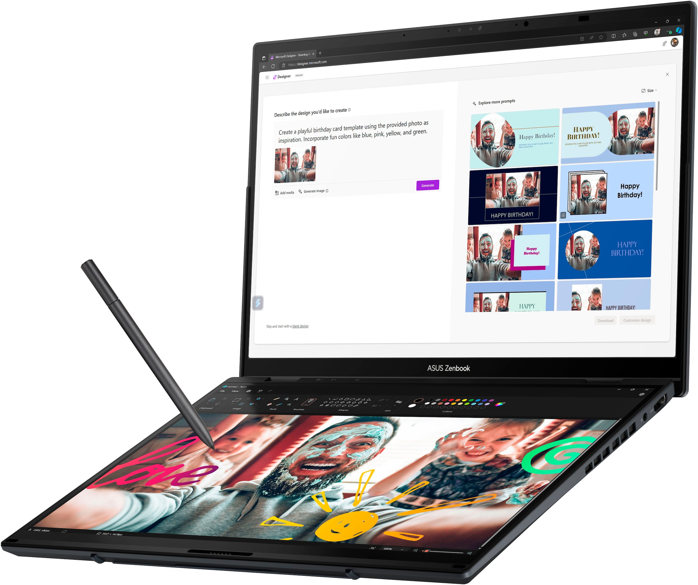 Asus Notebook »Zenbook Duo OLED UX8406MA-QL308X«, 35,6 cm, / 14 Zoll, Intel, Core Ultra 9, ARC, 2000 GB SSD, dual-screen