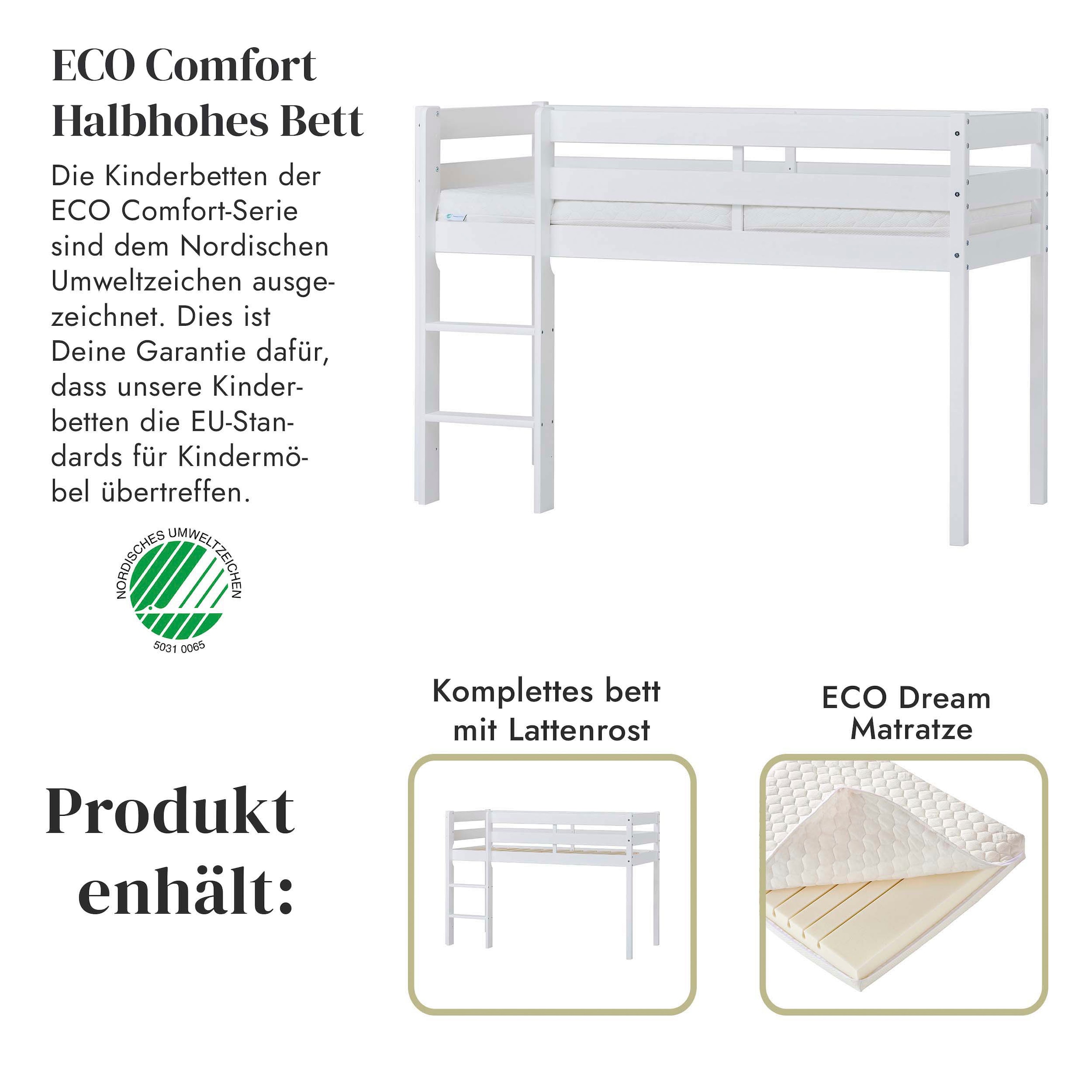 Hoppekids Spielbett »ECO COMFORT, Hochbett, in 2 Einzelbetten teilbar«, Höhe 72cm, Farbe & Größe & Matratze