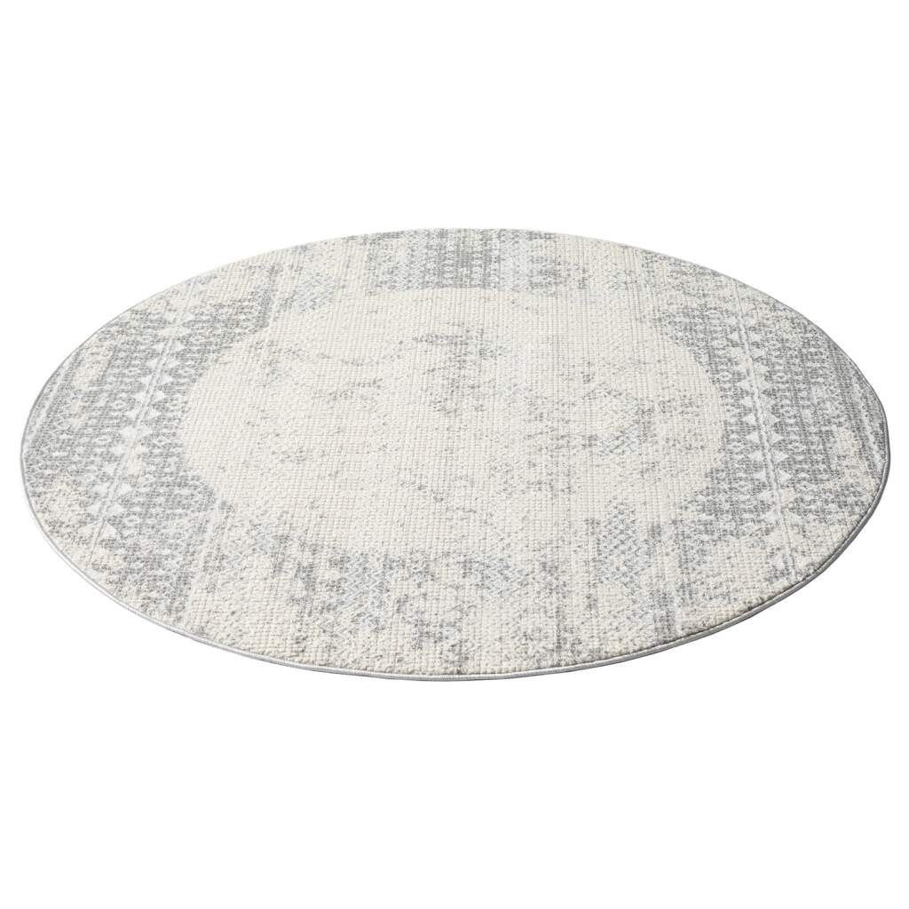 Carpet City Teppich »ANTIK232«, rund, 10 mm Höhe, Kurzflor, 3D-Optik, Klassisch-Modern für Wohnzimmer, Schlafzimmer
