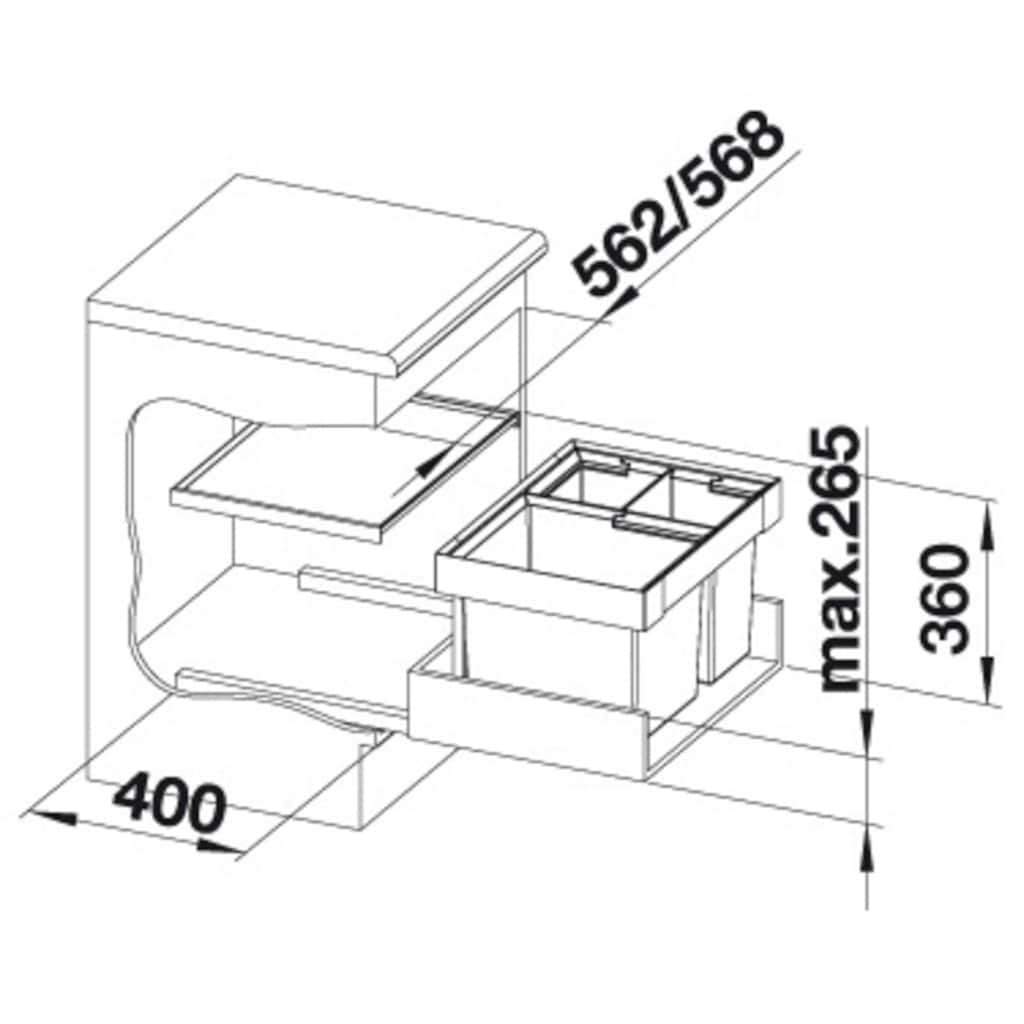 Blanco Mülltrennsystem »Flexon II XL 60/3«, 3 Behälter