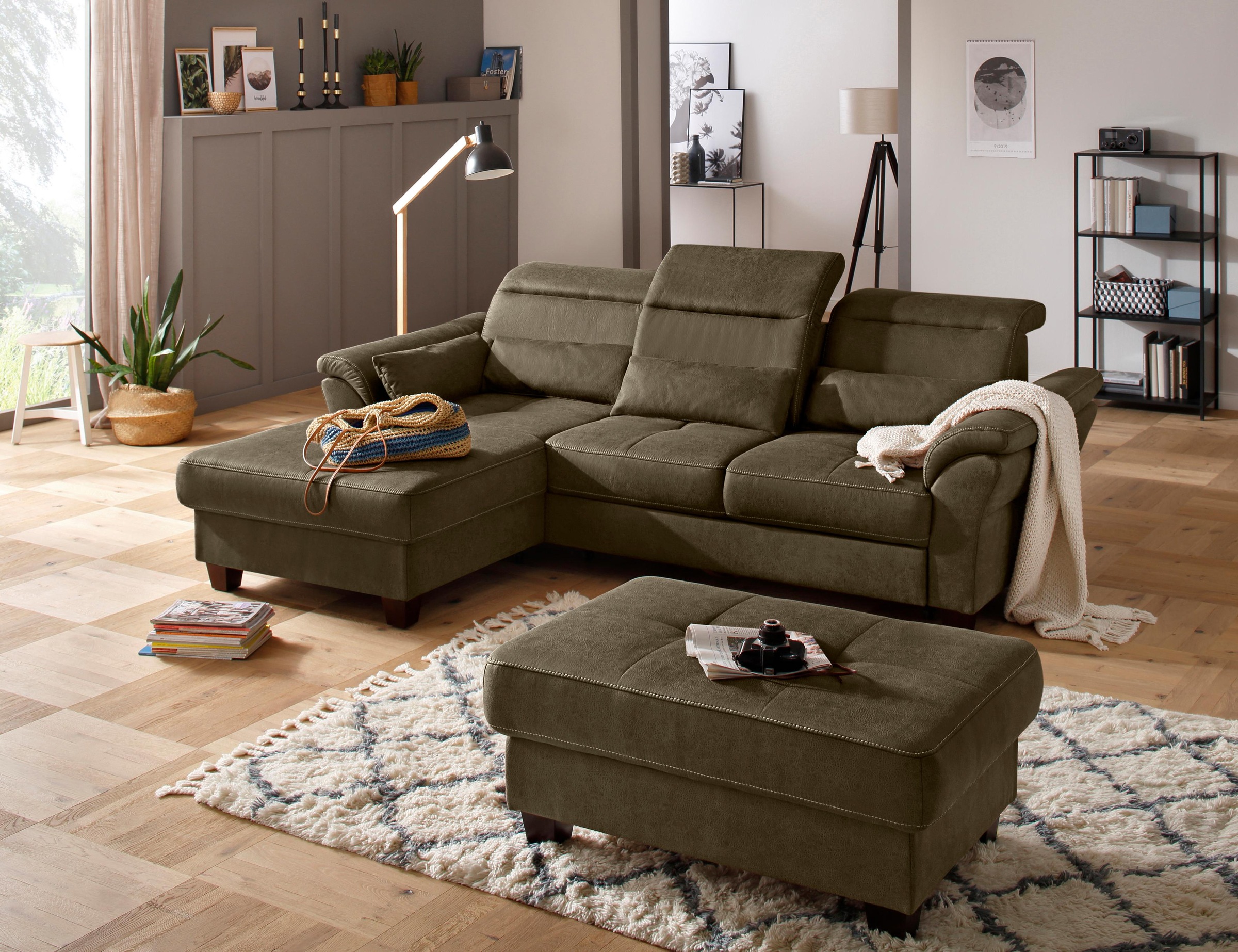 Home affaire Ecksofa »Solvei L-Form« mit Recamierenabschluß und Sitztiefenv günstig online kaufen