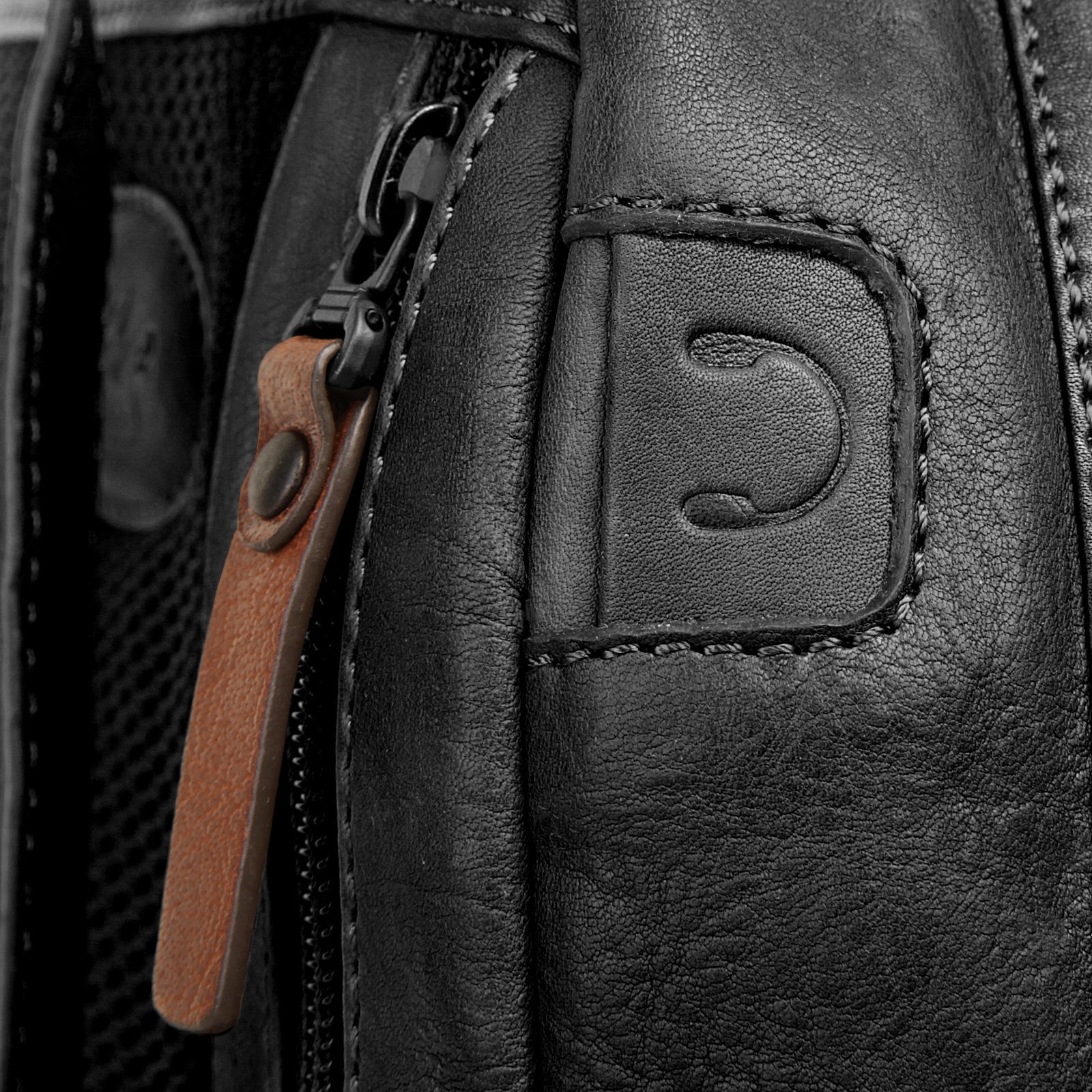 X-Zone Laptoprucksack, echt Leder