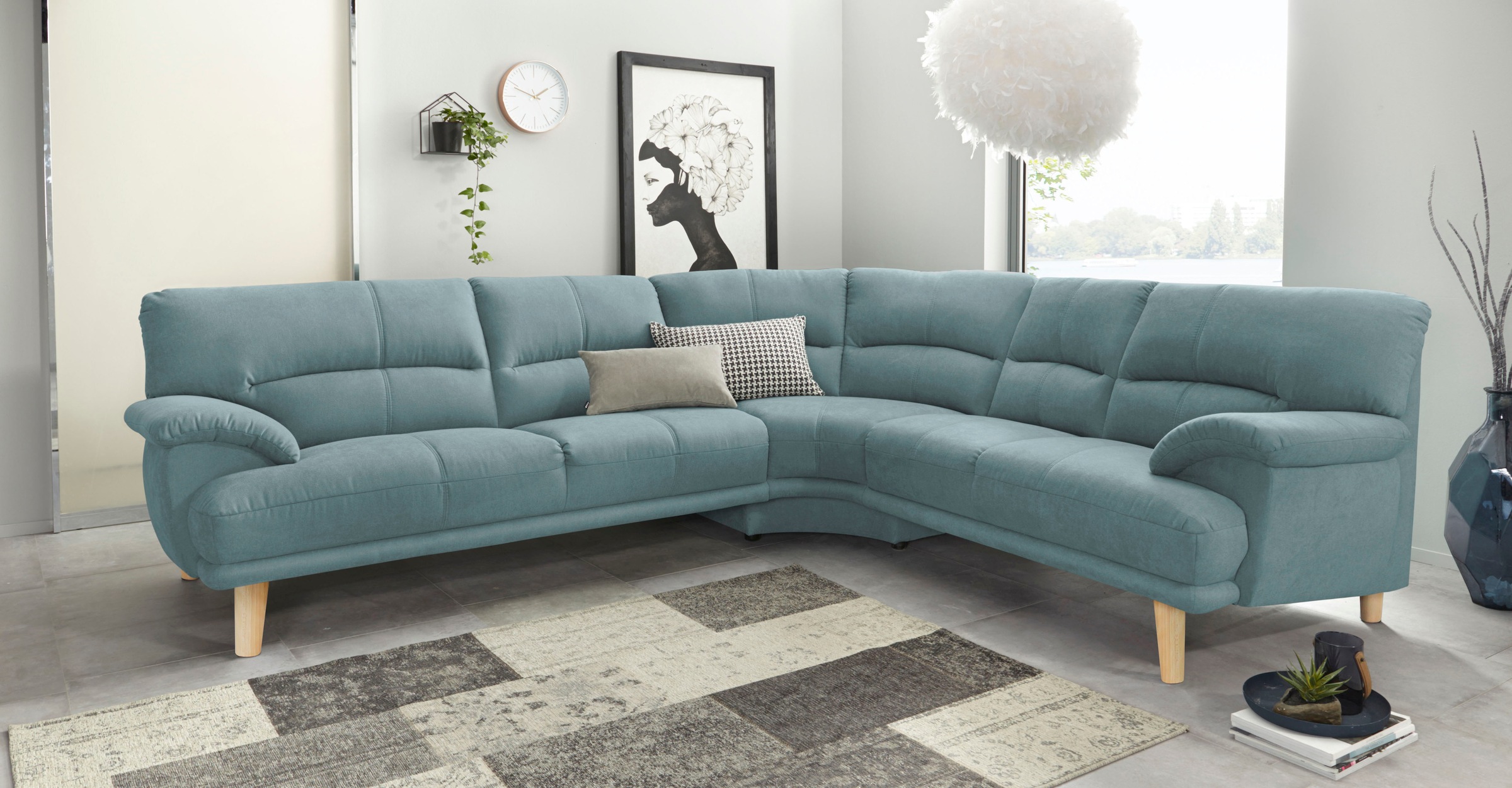 TRENDMANUFAKTUR Polsterecke »Cecilia, italienisches Designsprache, modern und komfortabel, L-Form,« toller Sitzkomfort und bequeme Armlehnen