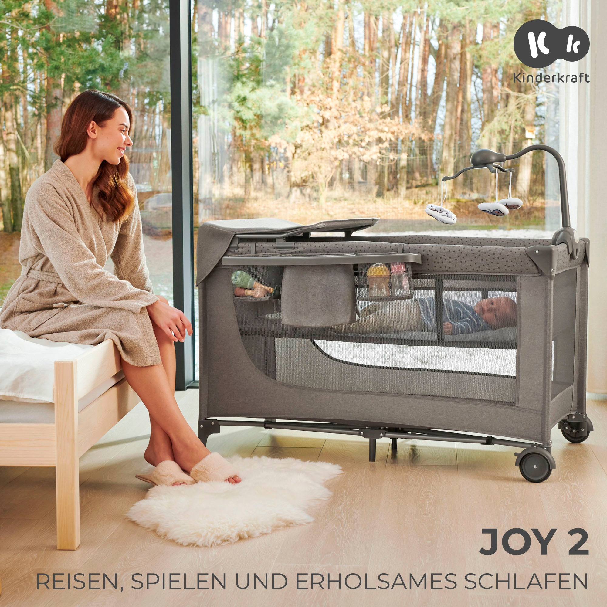 Kinderkraft Baby-Reisebett »JOY 2 mit Zubehör«