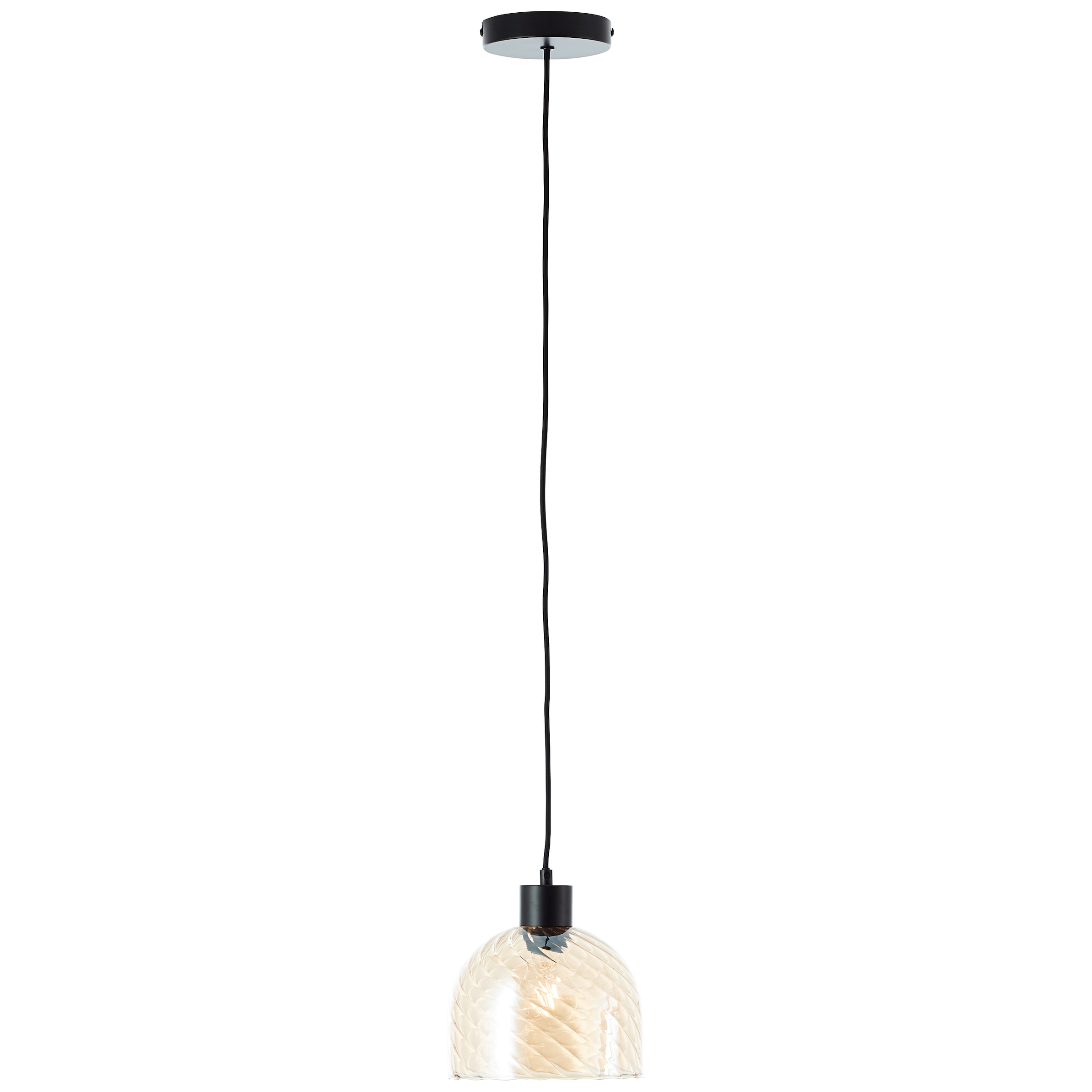 Brilliant Pendelleuchte »Casto«, 1 flammig, Leuchtmittel E27 | ohne Leuchtmittel, 150 x 19 cm, E27, kürzbar, Glas, bernsteinfarben