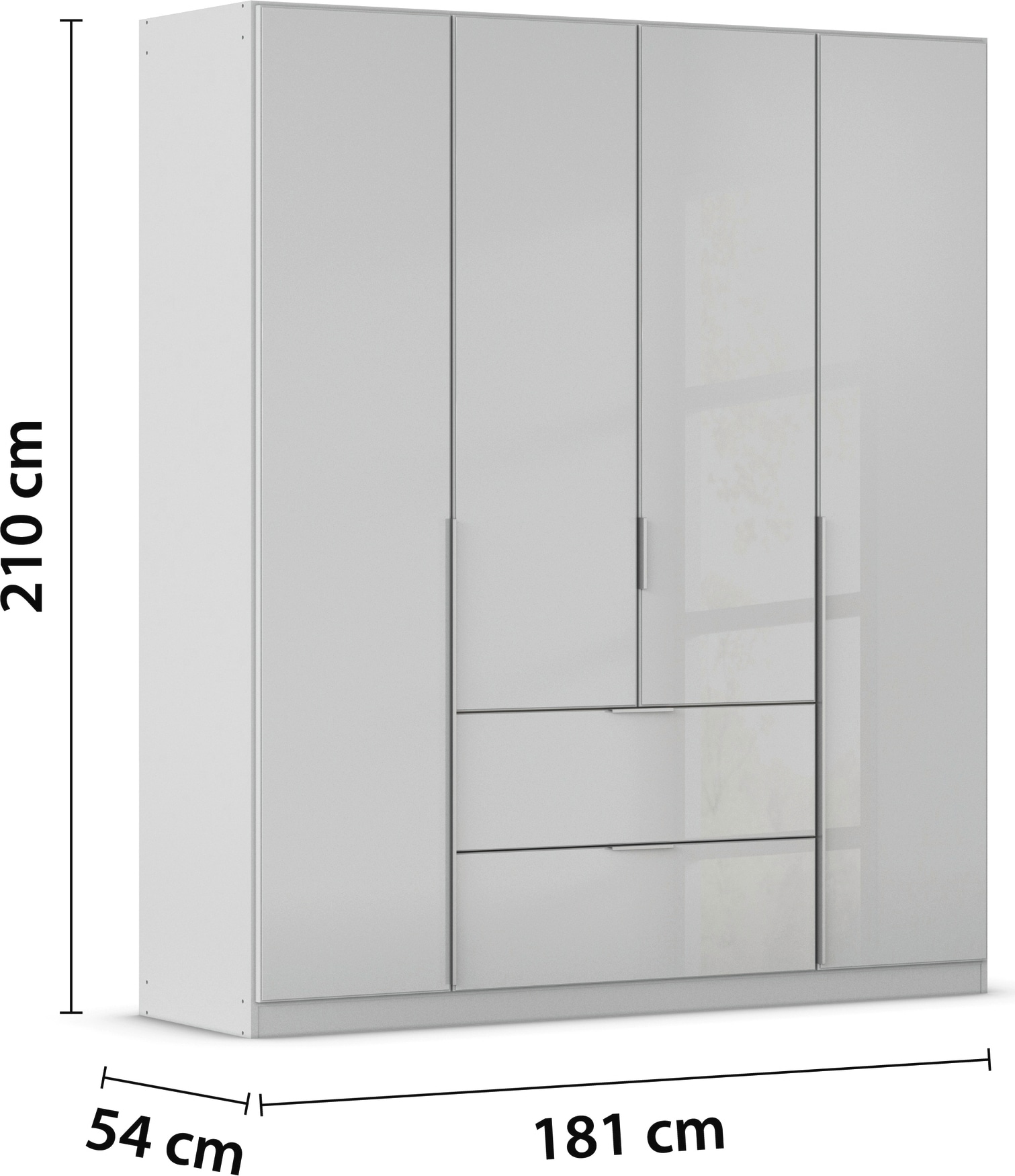 rauch Drehtürenschrank »Kleiderschrank Kleiderschränke Schrank Garderobe AGORDO mit Glasfront«, mit Außenschubkästen, in 6 Breiten und 2 Höhen MADE IN GERMANY