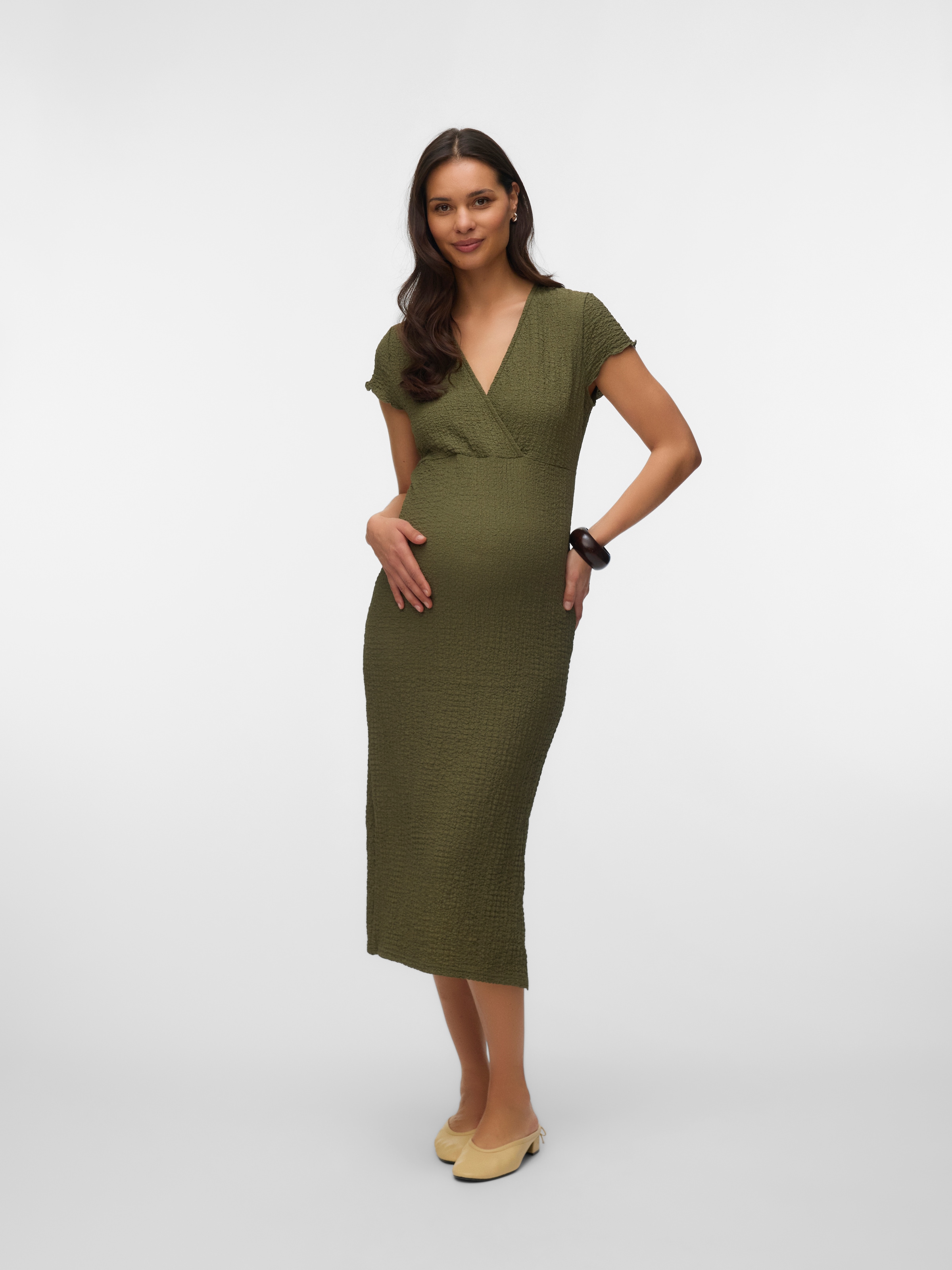 Mamalicious Jerseykleid »MLDONNA CAP TESS JRS MIDI DRESS 2F NOOS« Sommerkleid