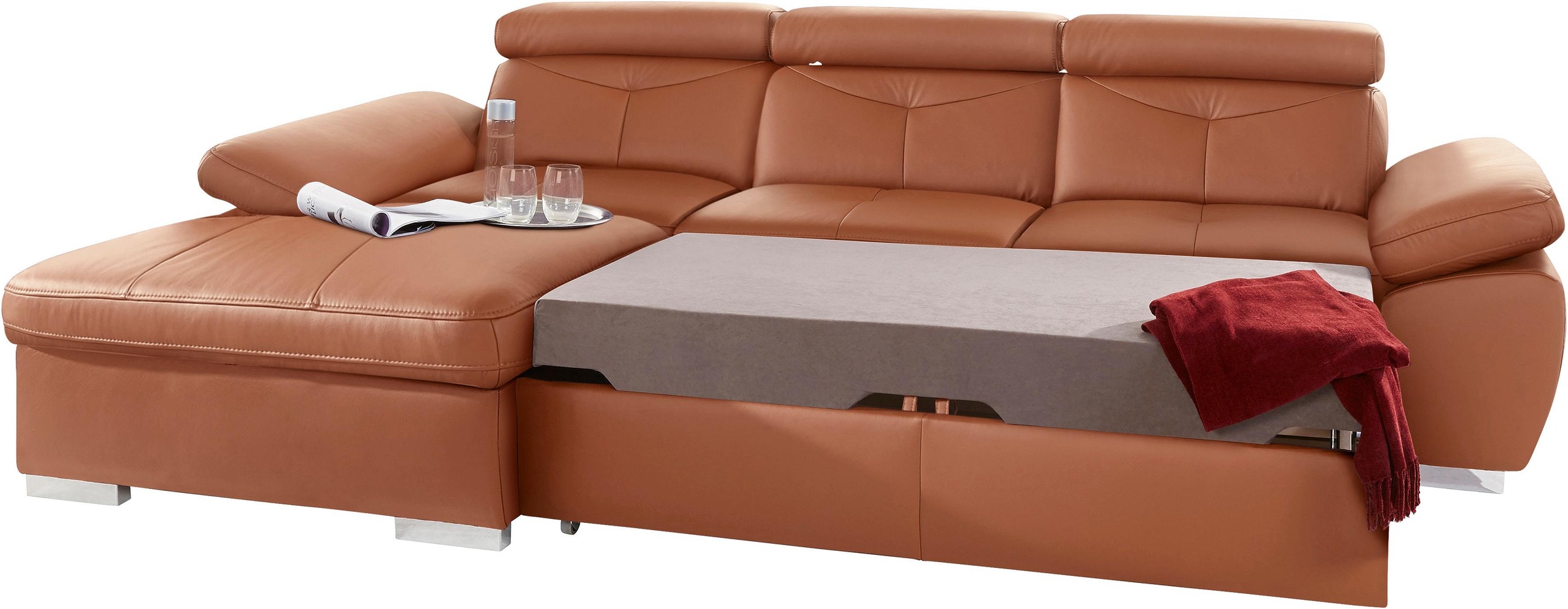 exxpo - sofa fashion Ecksofa »Spring, super bequem, mit Armteil- und Kopfte günstig online kaufen