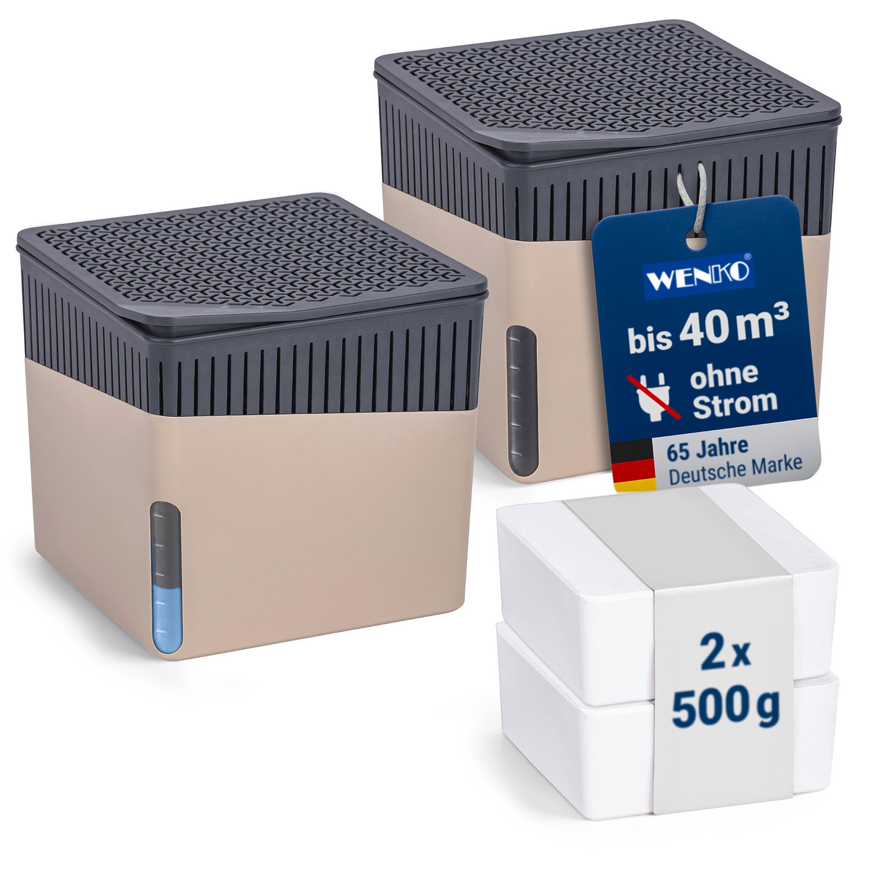 WENKO Luftentfeuchter »Cube« für 40 m³ Räume 2 x 500 g