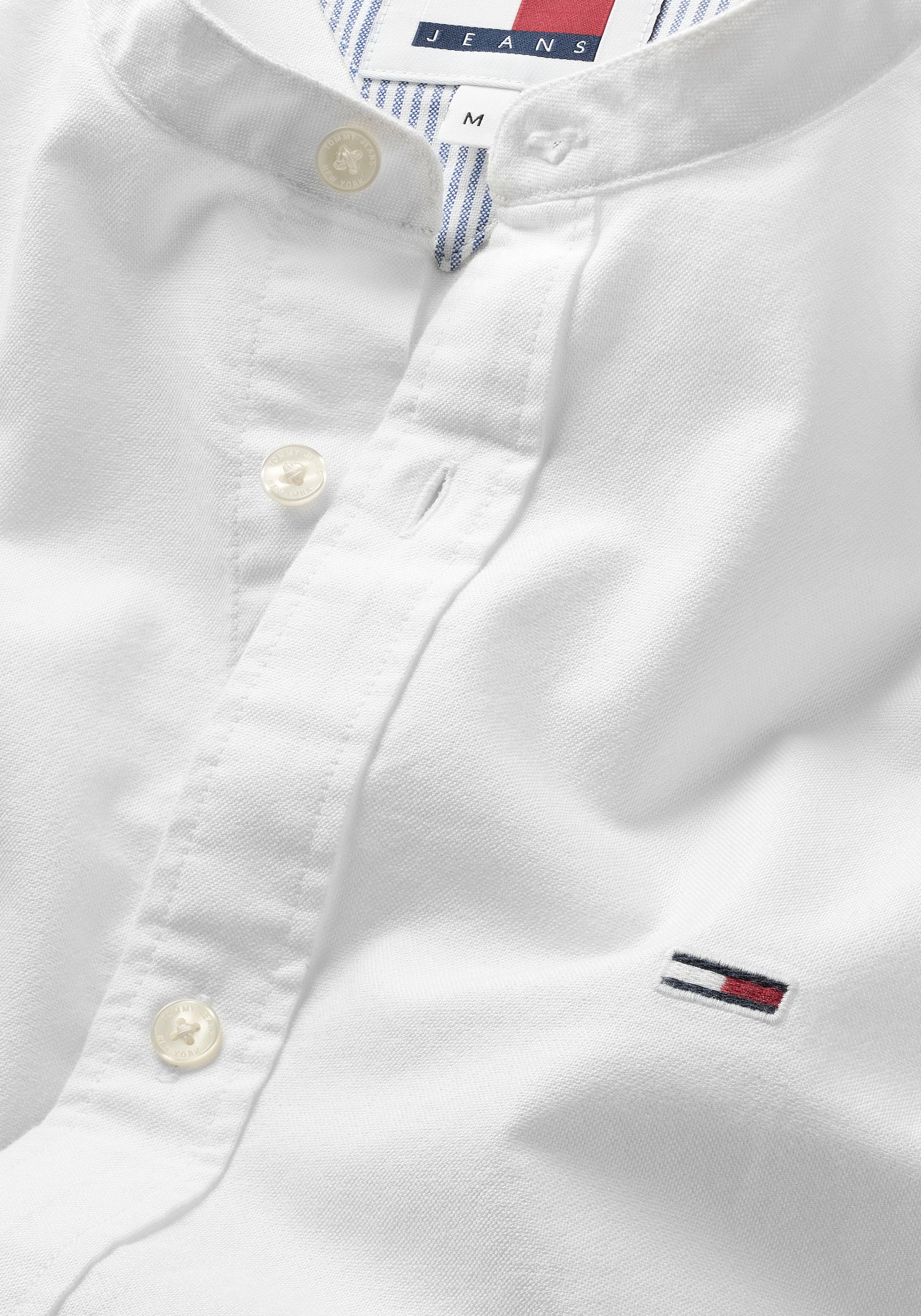 Tommy Jeans Langarmhemd »TJM REG OXFORD MAO SHIRT«, mit Logostickerei