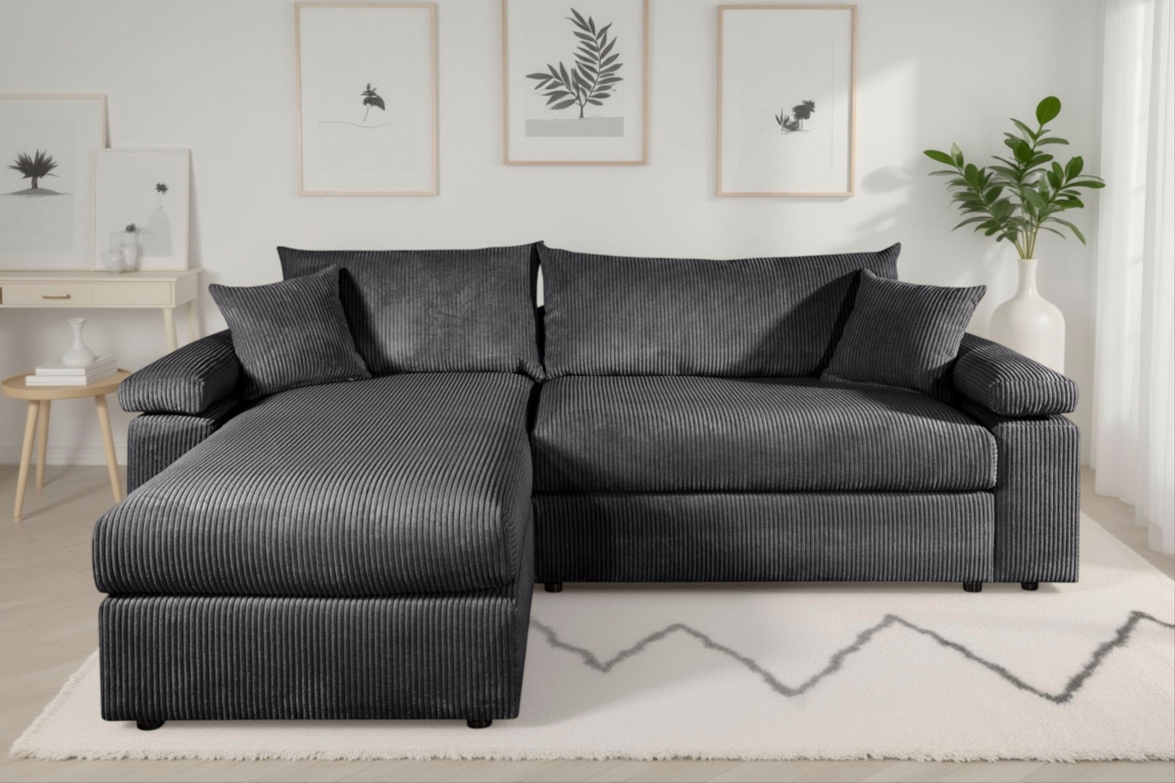 OTTO home Ecksofa »Cosy L-Form, Breite 234 cm, Sitzaufbau im Sandwich-Federkern« mit Kaltschaumauflage, Bezüge in Cord oder Struktur weich wählbar