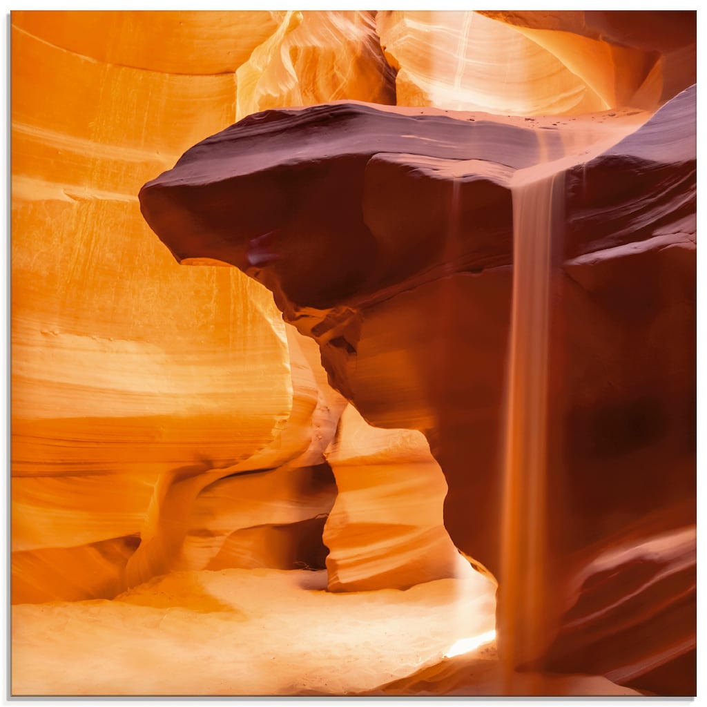 Artland Glasbild »Antelope Canyon Sanddusche«, Amerika, (1 St.)