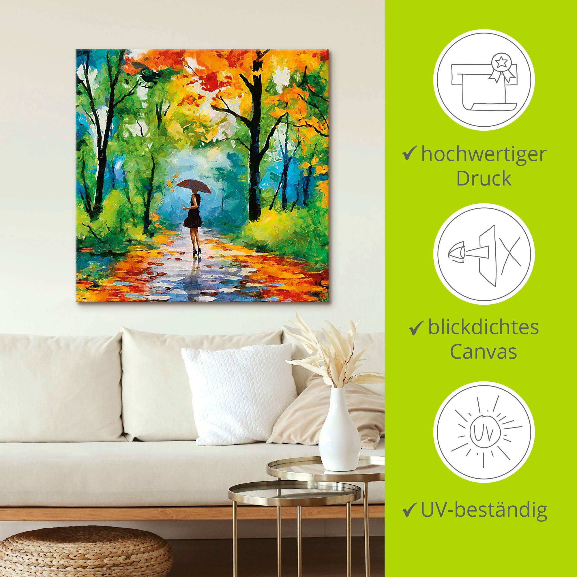 Artland Wandbild »Herbstlicher Spaziergang im Park«, Vier Jahreszeiten Bilder, (1 St.), als Alubild, Outdoorbild, Leinwandbild, Poster, Wandaufkleber