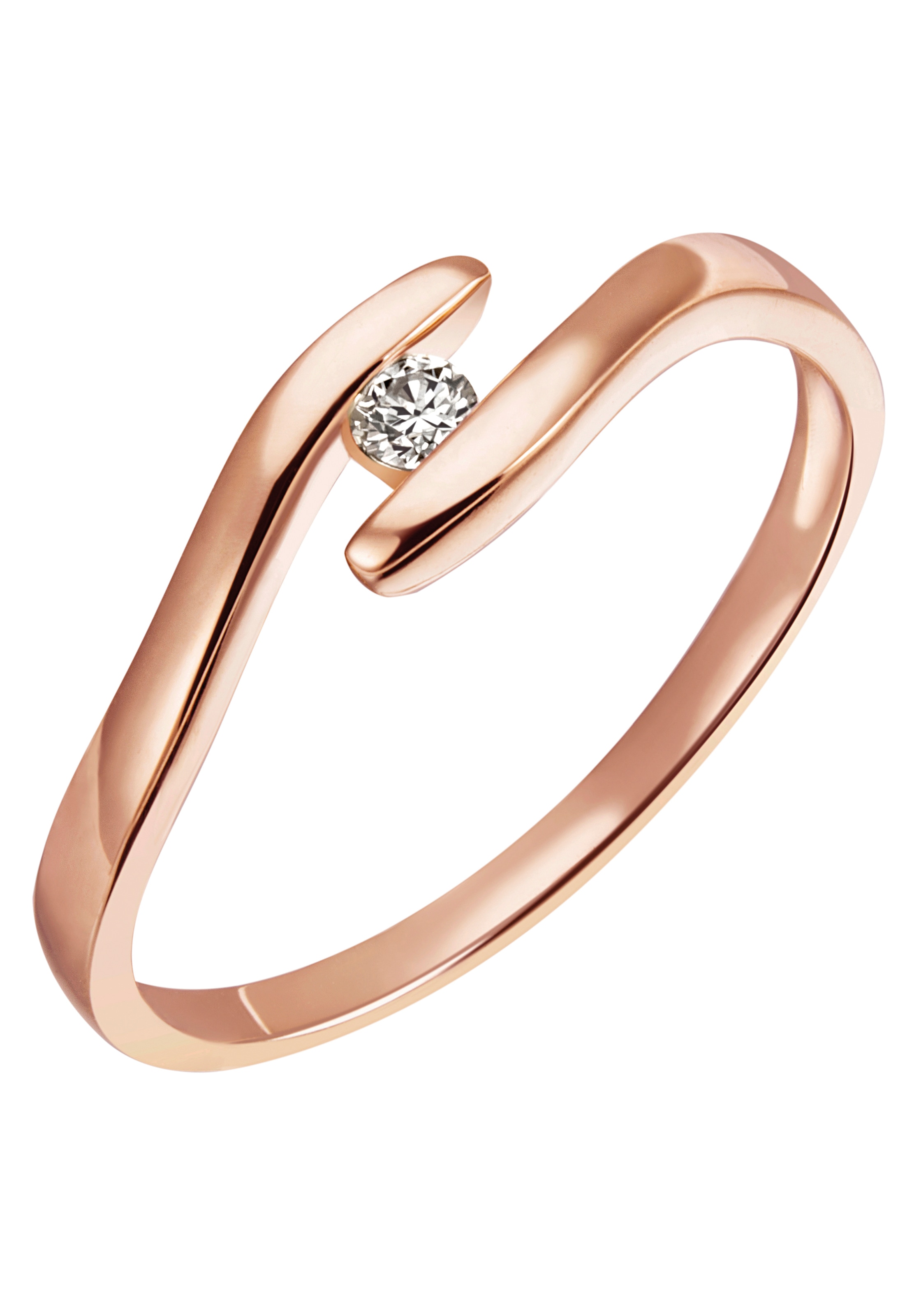 Firetti Diamantring »Schmuck Geschenk Gold 375 Damenring Verlobungsring Goldring Solitär«, Made in Germany - mit Brillant