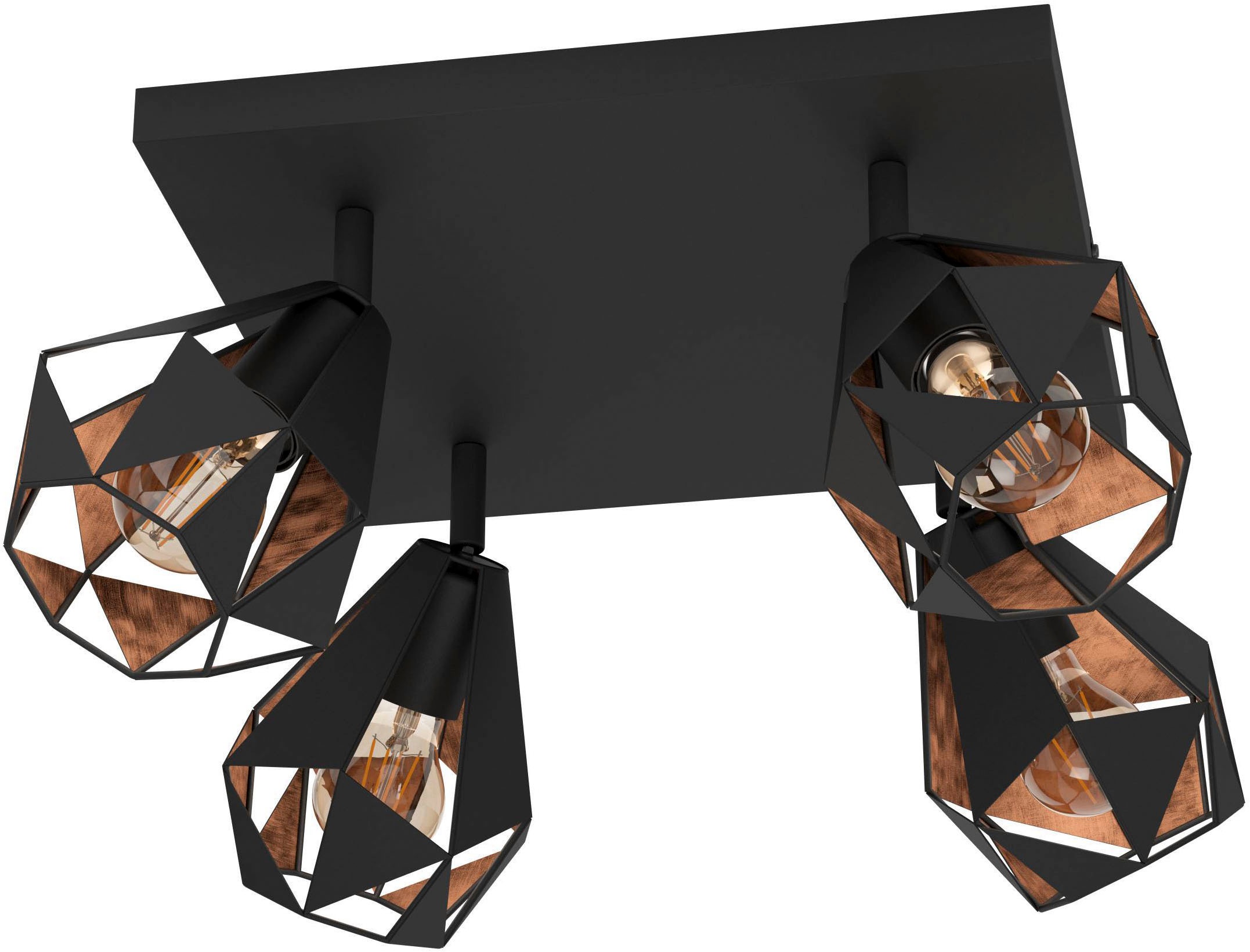 EGLO Deckenleuchte »Carlton 7 Deckenlampe, stahl, Vintage, Industrial Retro günstig online kaufen