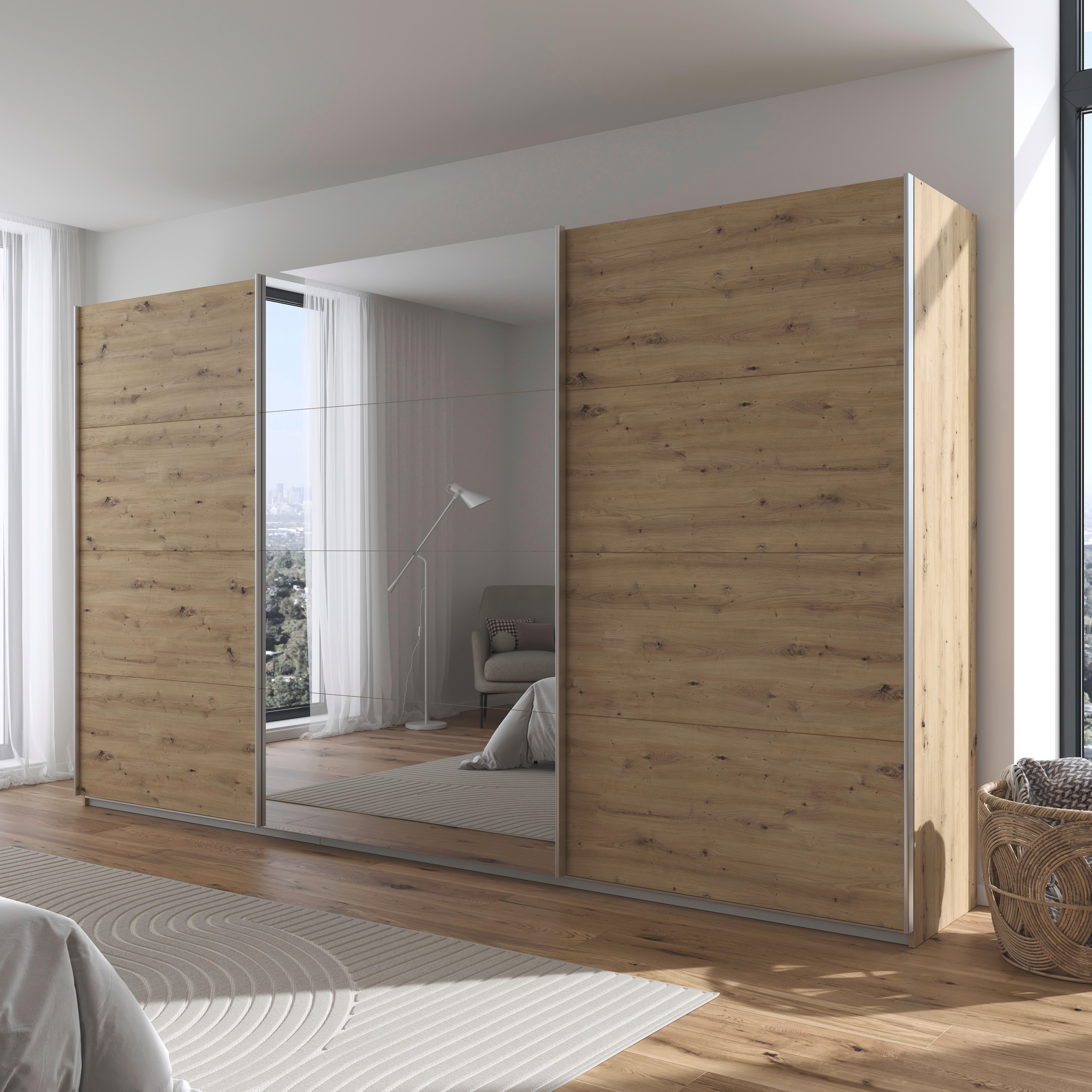 rauch Schwebetürenschrank »Kleiderschrank Schrank Garderobe AGORDO«, Top Innenausstattung, in 4 Breiten und 2 Höhen MADE IN GERMANY