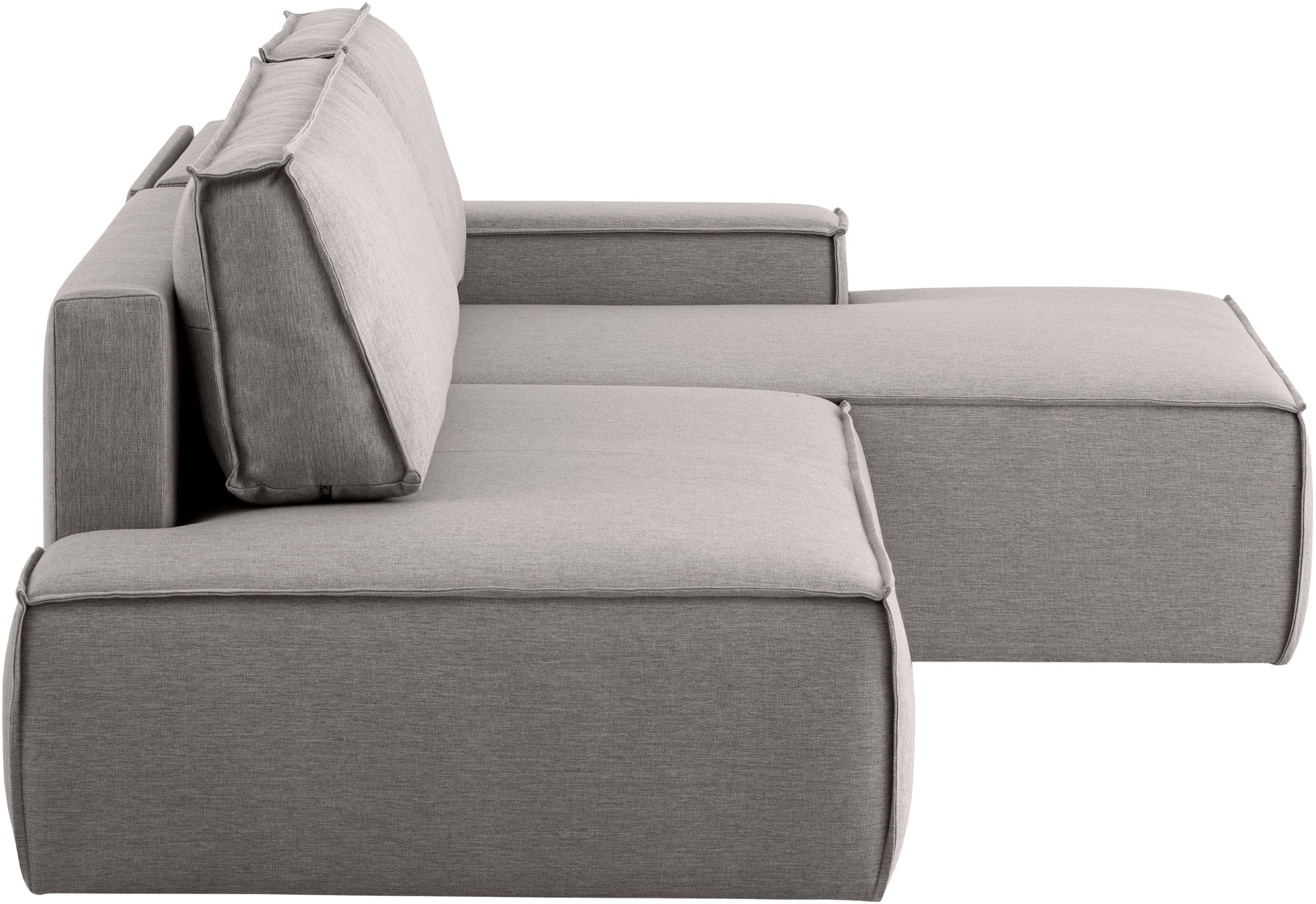 Home affaire Ecksofa »SHERWOOD, Schlafsofa in L-Form offen (275cm), Cord, Leinenoptik«, Schlaffunktion und Bettkasten, Kedernaht, hoher Sitz- & Liegekomfort