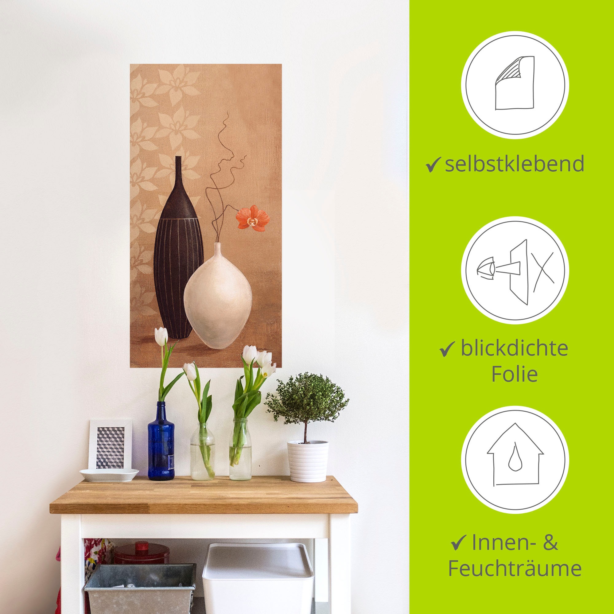 Artland Wandbild »Schmalhalsvase«, Vasen & Töpfe, (1 St.), als Alubild, Outdoorbild, Leinwandbild, Wandaufkleber, versch. Größen