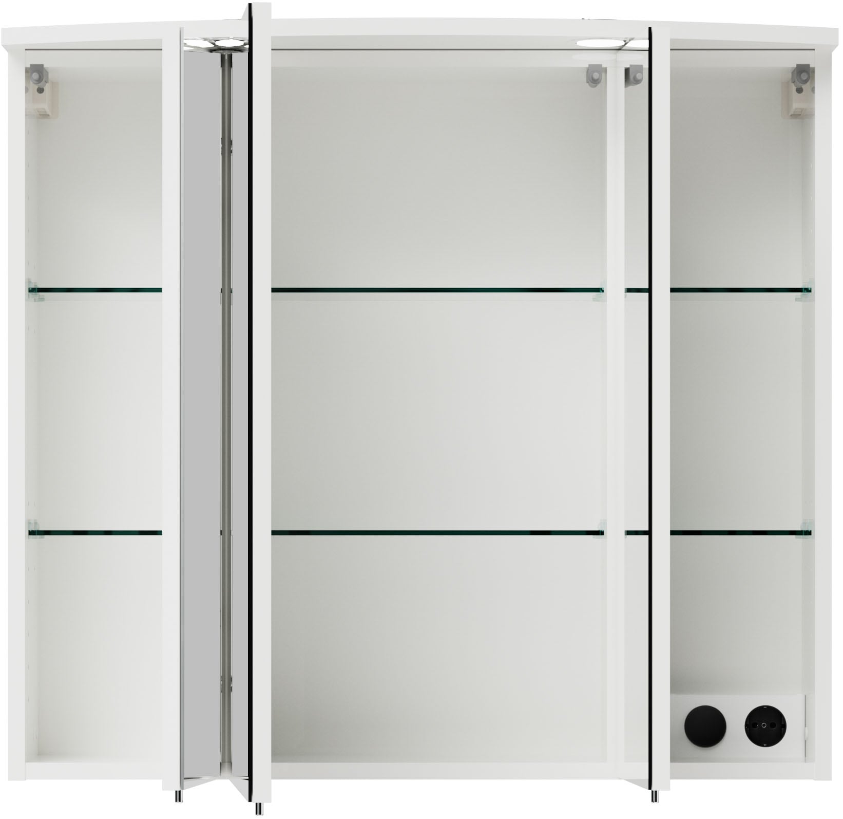 Saphir Badmöbel-Set »Badmöbel-Set Serie 3006 3-teilig Keramik-Waschtisch mit Spiegelschrank«, (4 St.), Badezimmer Set mit Hochschrank, inkl. Türdämpfer