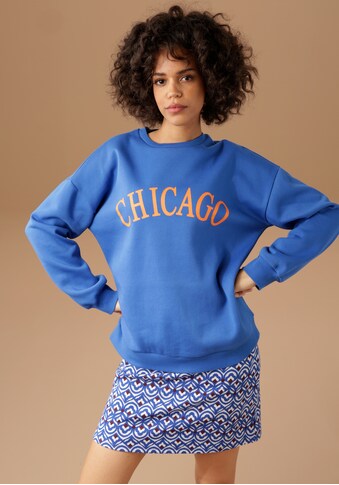Aniston CASUAL Sweatshirt, in Knallfarben und coolen Schriftzügen - NEUE KOLLEKTION kaufen