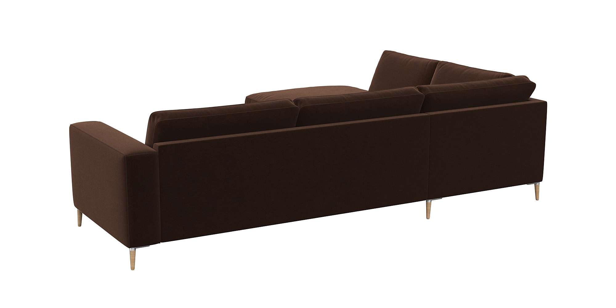 FLEXLUX Ecksofa »Fiore, Sitzaufbau mit hochwertigem Kaltschaum für mehr Sitzkomfort«, breite Armlehnen, L-Form, Füße Alu/Eiche