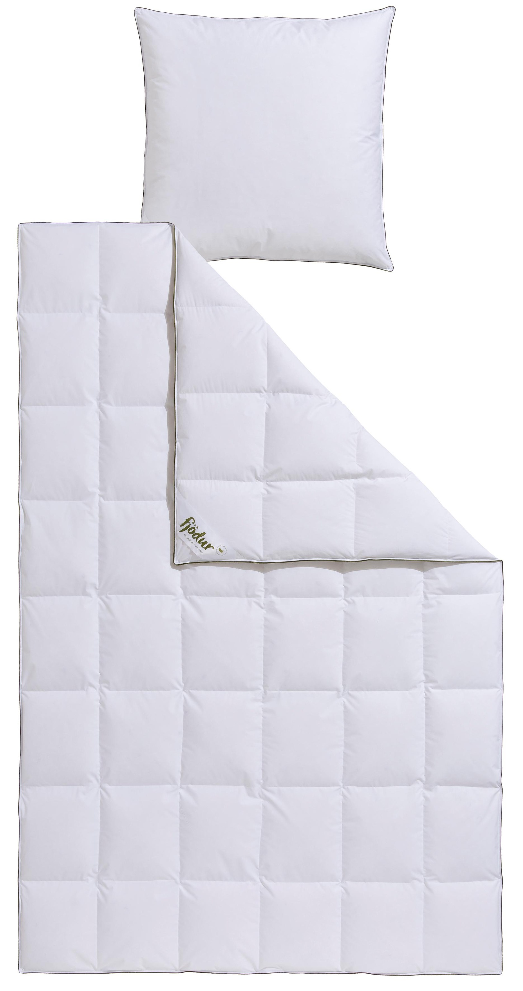 fjödur Gänsedaunenbettdecke + Kopfkissen »Franzisk, Bettwaren-Set, 135x200 günstig online kaufen