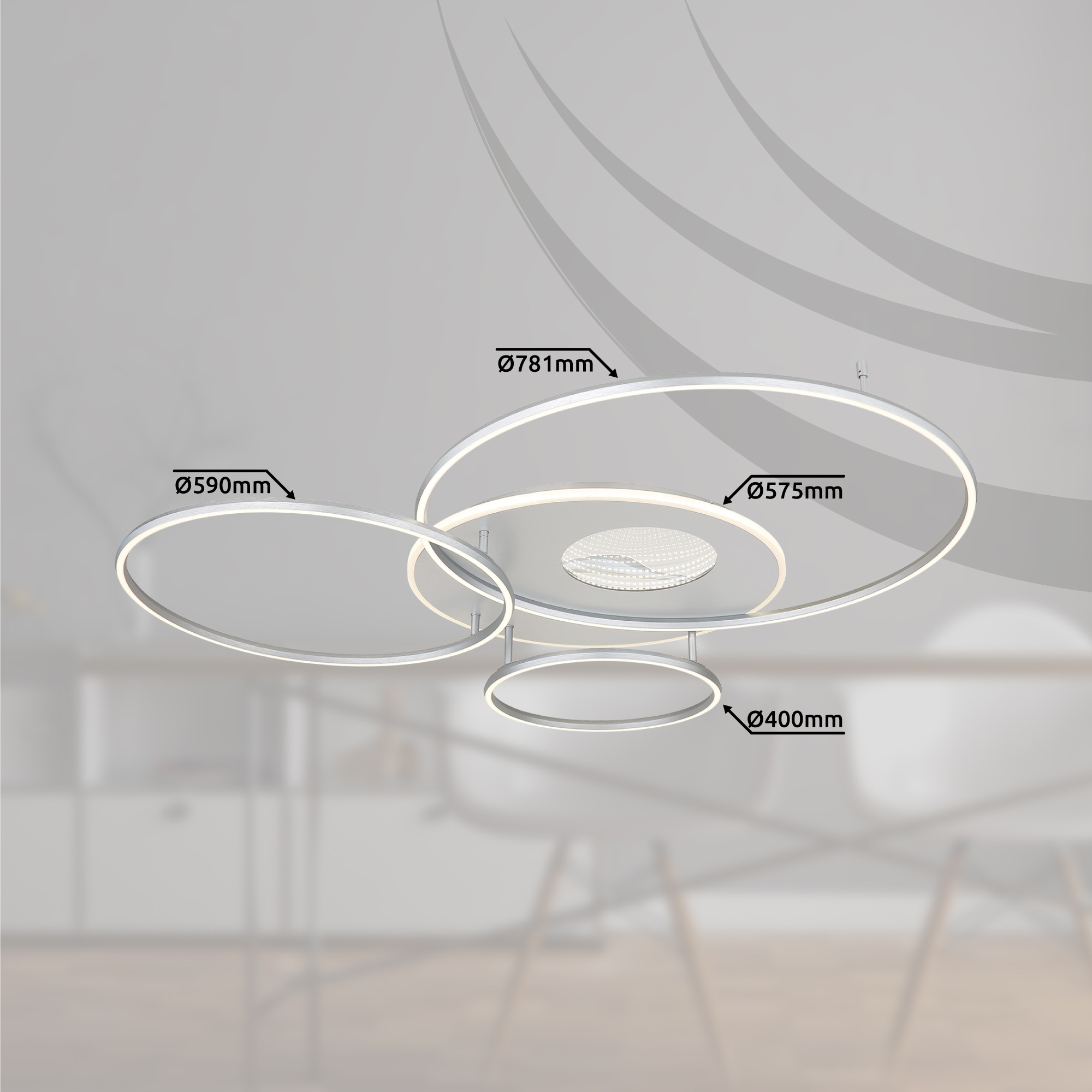 GLOBO LIGHTING Deckenleuchte »INVERTINA« LED-Modul 1 Stk. warmweiß - kaltweiß Deckenlampe Wohnzimmer-Leuchte Schlafzimmer-Leuchte Flur Küche