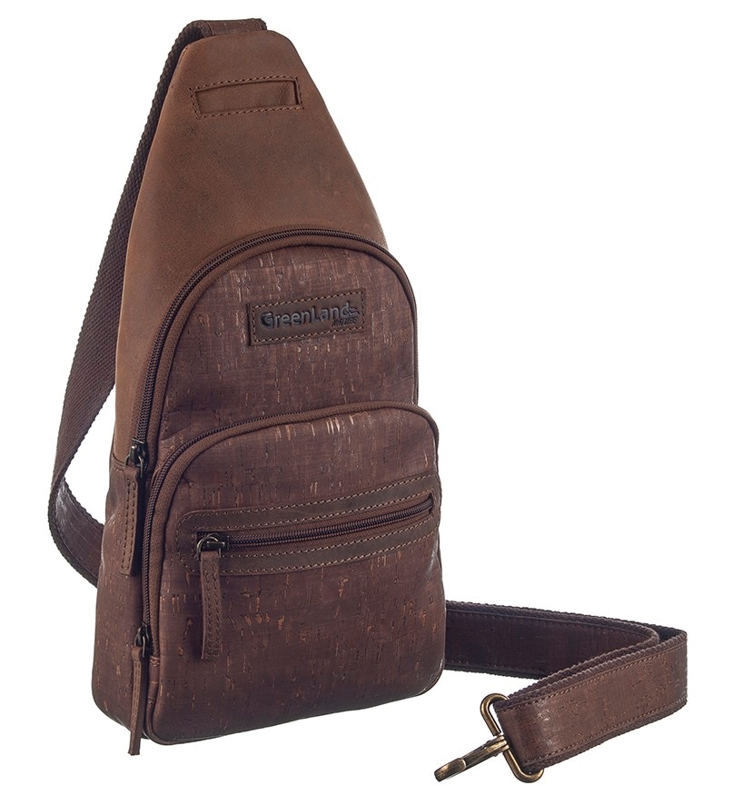 GreenLand Nature Cityrucksack »NATURE Leather-Cork«, Rechtsseitig oder linksseitig tragbar
