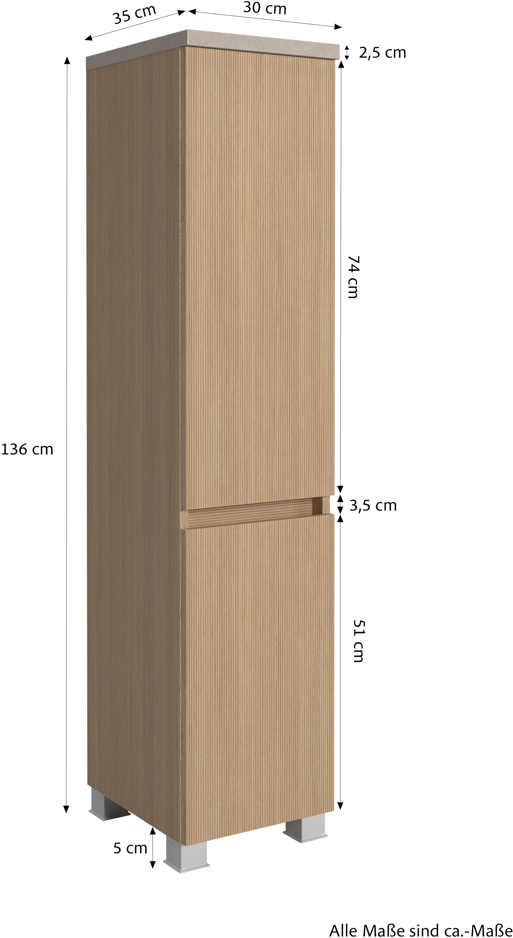 welltime Badmöbel-Set »Set 90 cm breit, Badmöbel mit LED-Beleuchtung«, Held Möbel, 3tlg. Unterbecken-Set, Eixo
