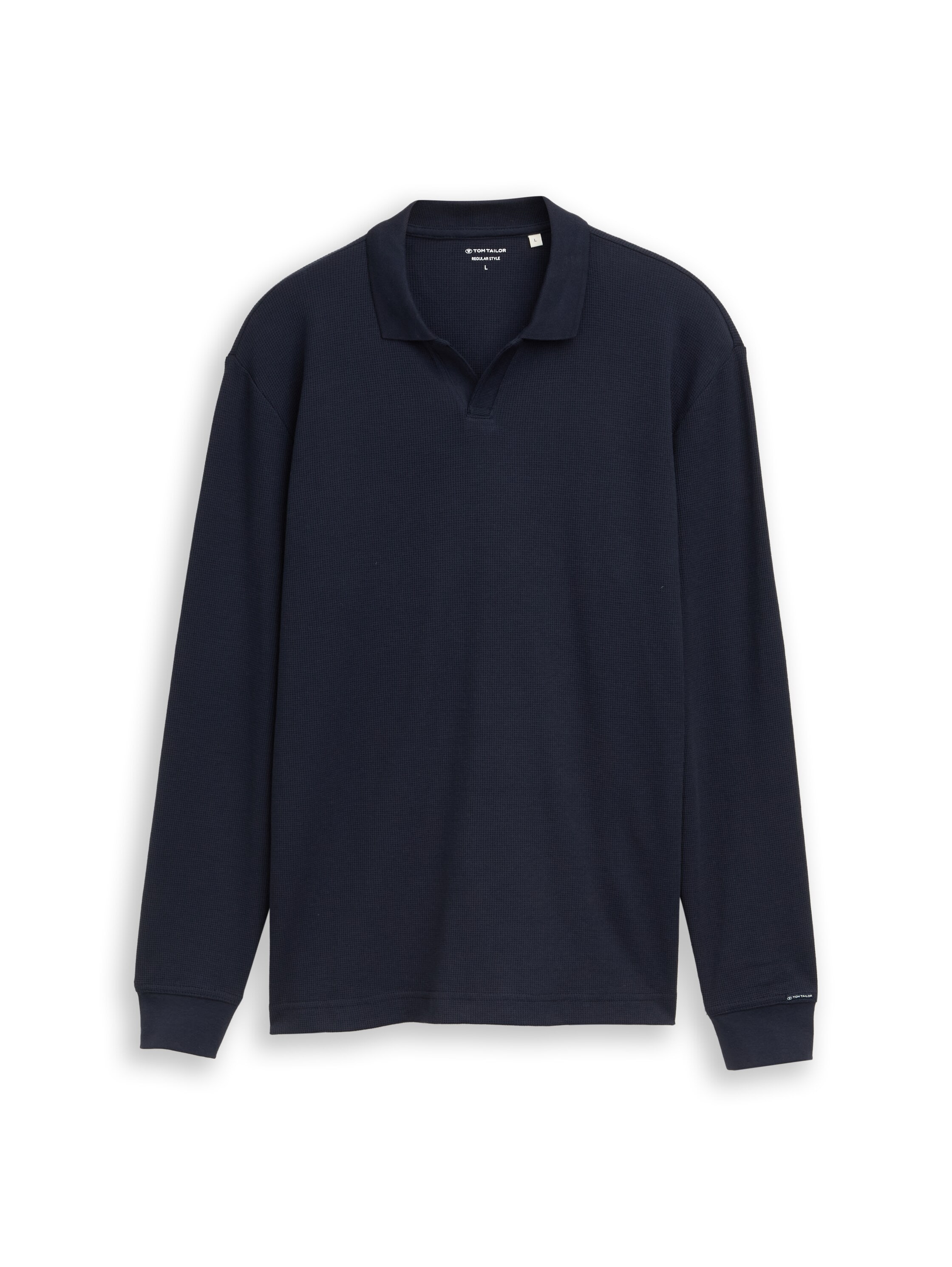 TOM TAILOR Langarm-Poloshirt mit Logo Stickerei