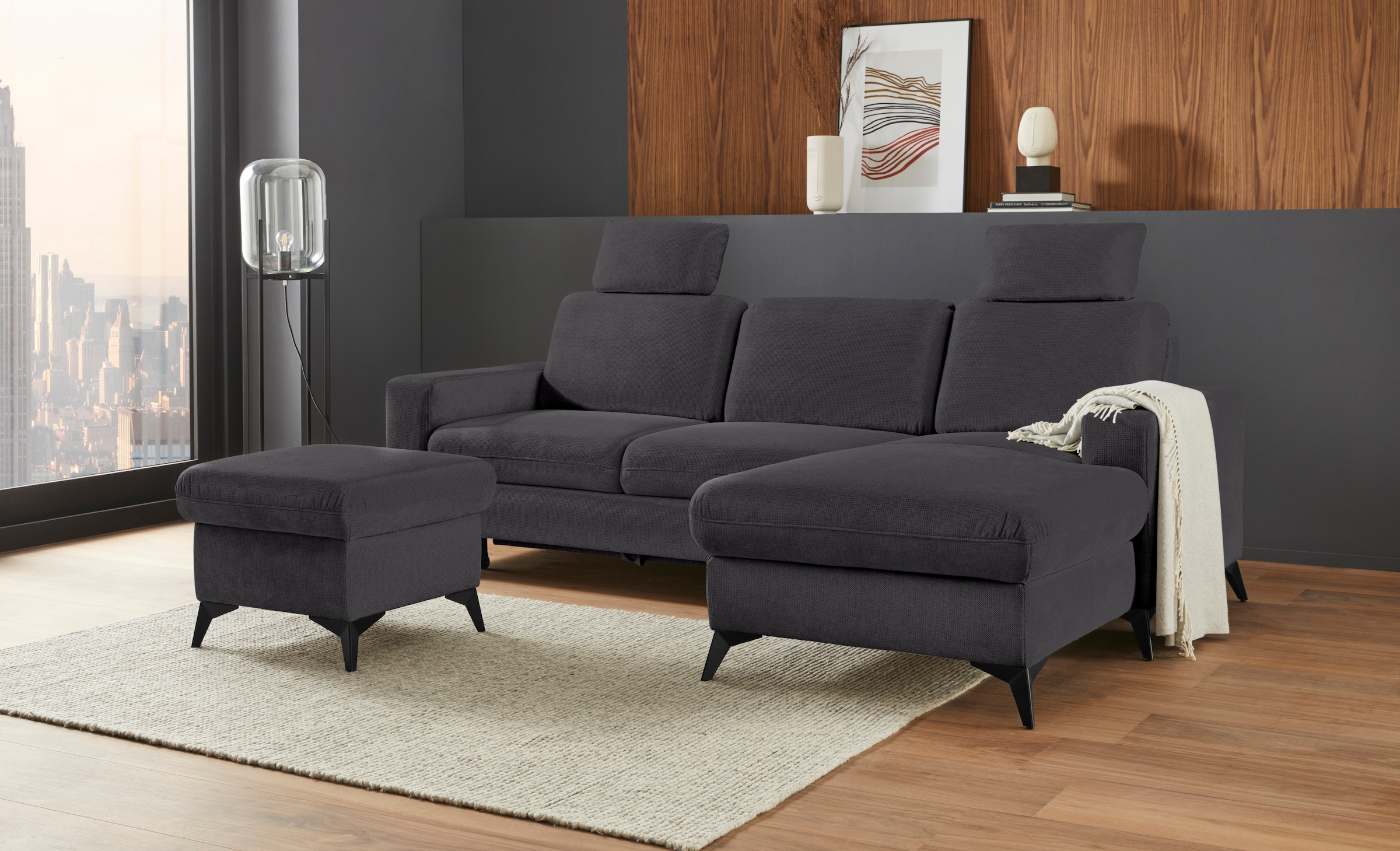 Places of Style Ecksofa "Lolland L-Form", Wahlweise mit Bettfunktion und Be günstig online kaufen